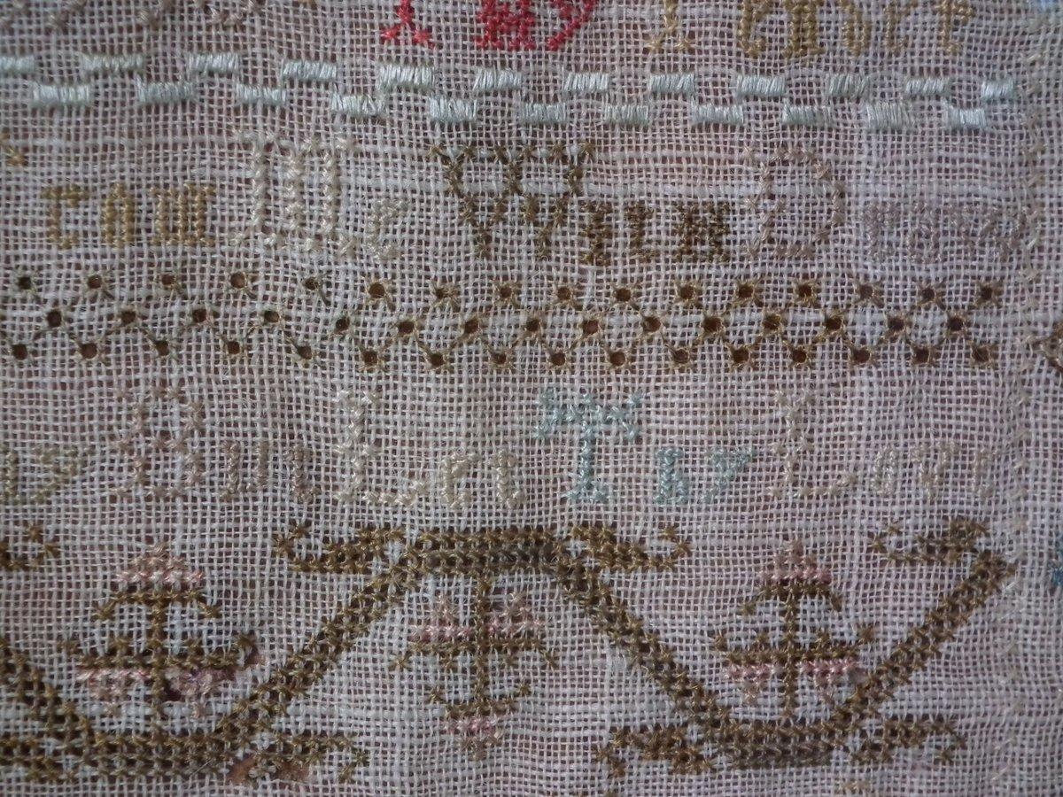 Small Antique Sampler, circa 1770, by Lydia Peakins 7