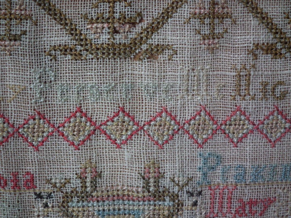 Small Antique Sampler, circa 1770, by Lydia Peakins 9
