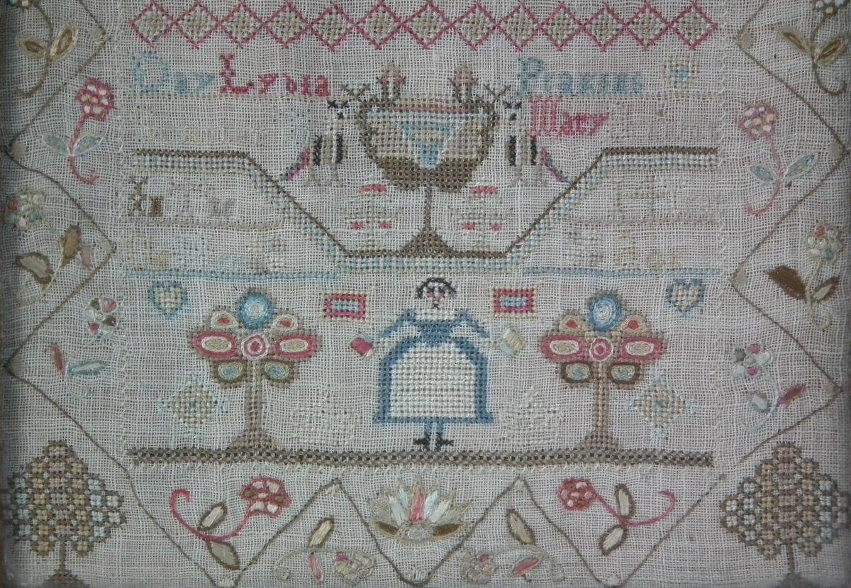 Small Antique Sampler, circa 1770, by Lydia Peakins 2