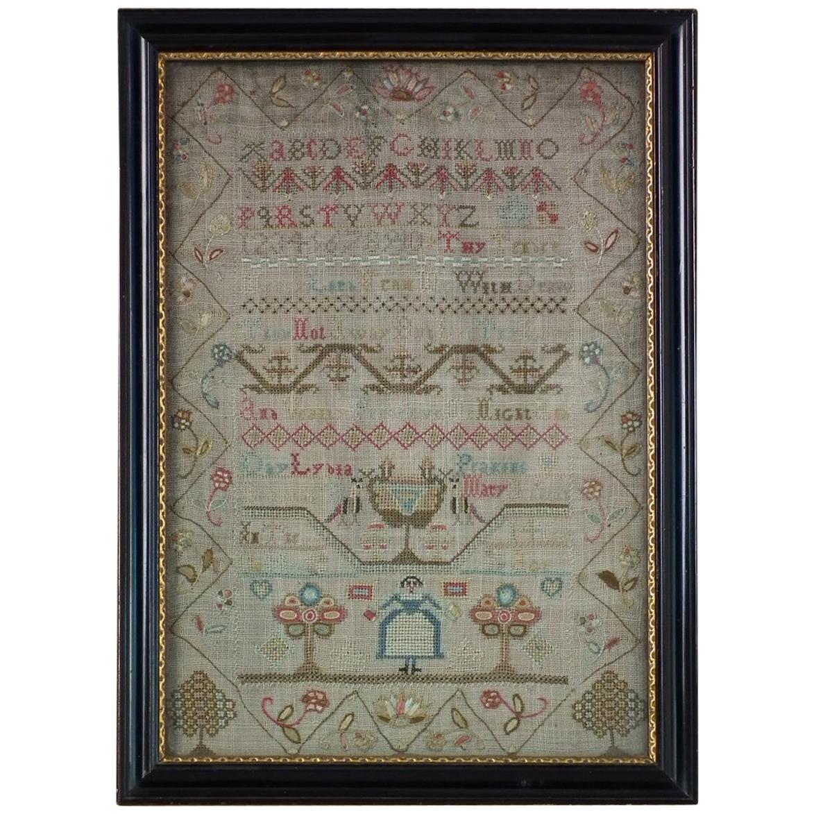 Small Antique Sampler, circa 1770, by Lydia Peakins