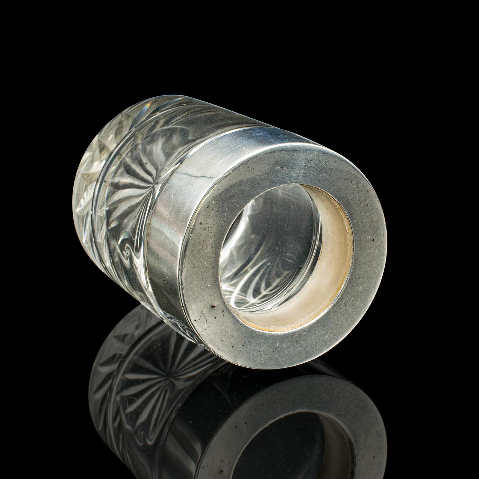 Small Antique Scent Bottle, English, Glass, Silver, Perfume, Hallmark, Victorian For Sale 1