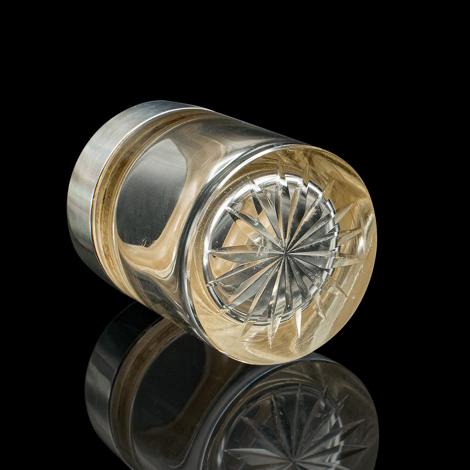 Small Antique Scent Bottle, English, Glass, Silver, Perfume, Hallmark, Victorian For Sale 2