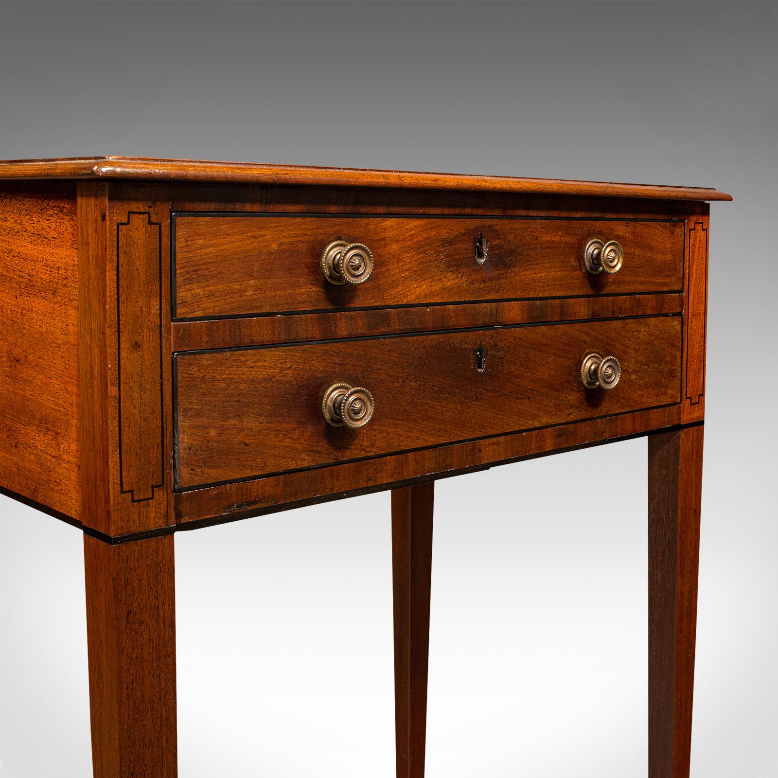 Small Antique Sewing Table, English, Bureau, Correspondence Desk, Georgian, 1800 4