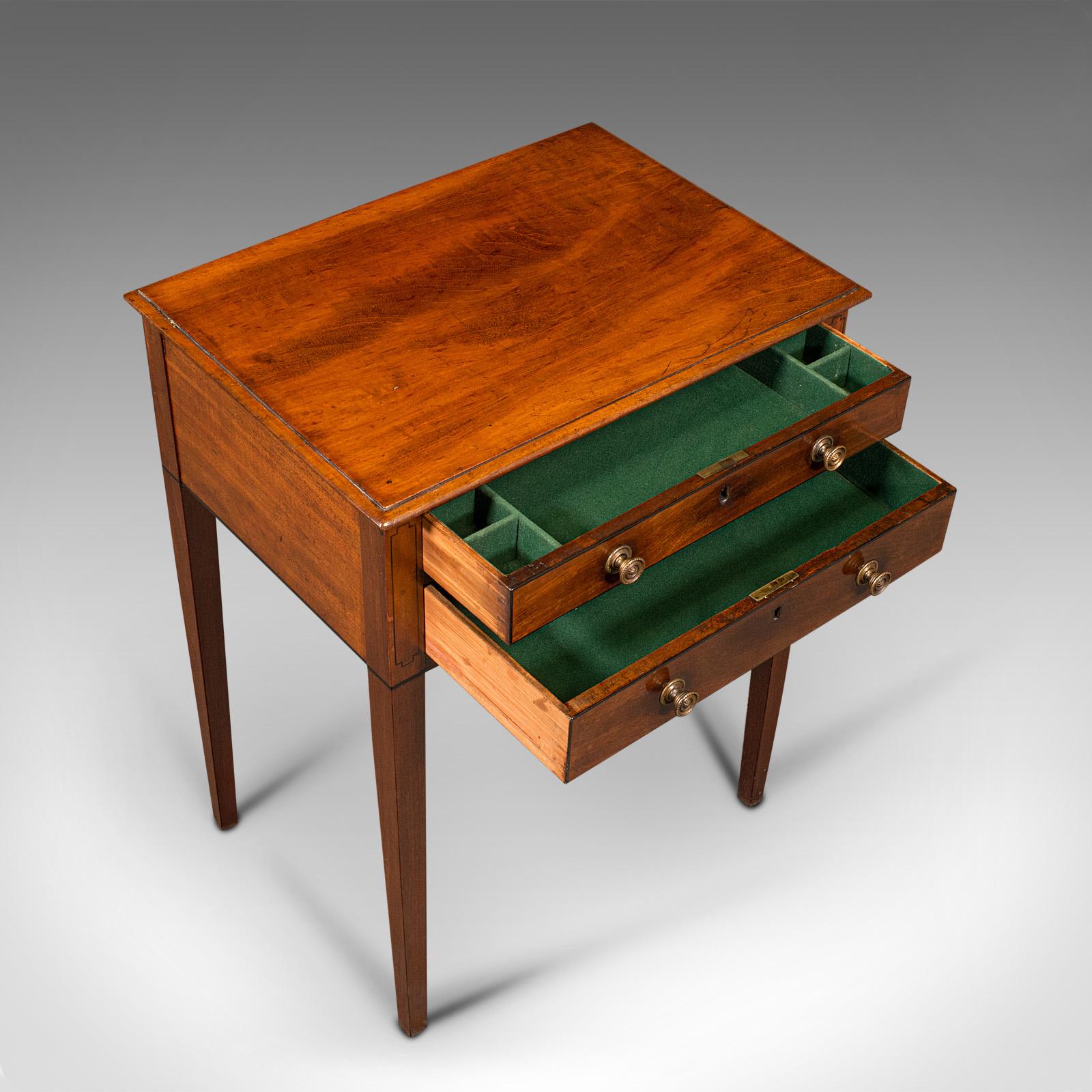 Small Antique Sewing Table, English, Bureau, Correspondence Desk, Georgian, 1800 1