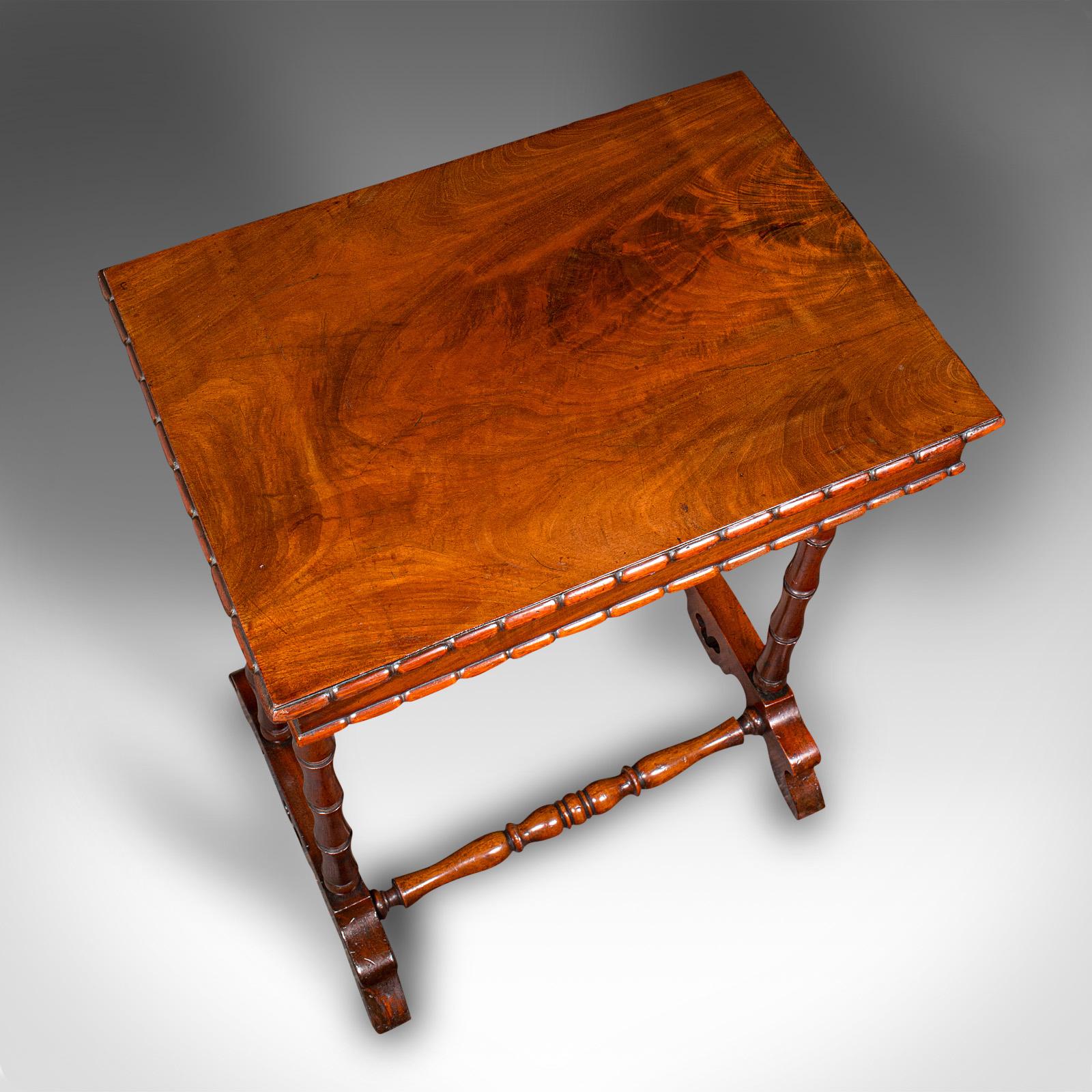 19th Century Small Antique Sewing Table, English, Flame, Ladies, Work, Regency, Circa 1830 For Sale