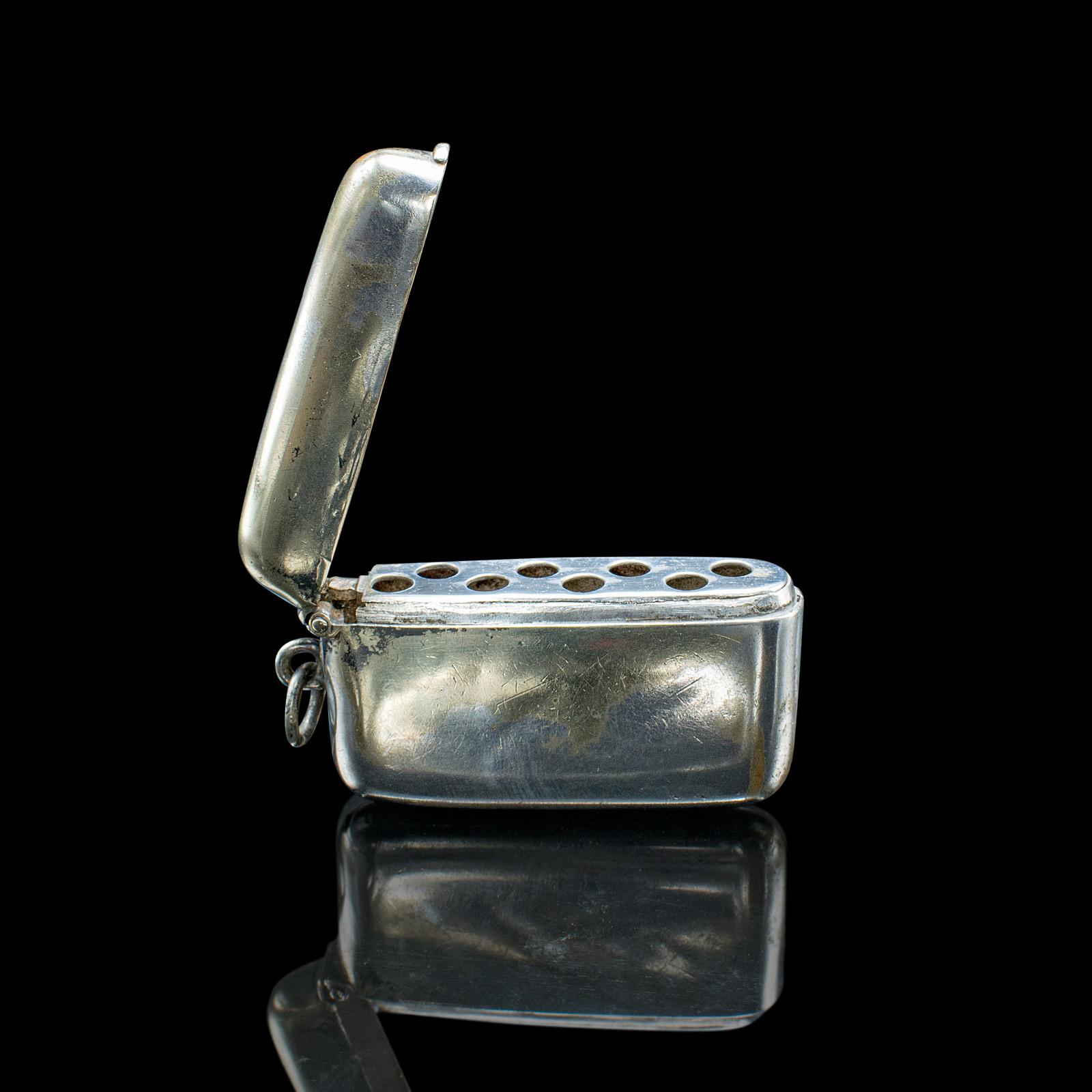 Piccolo astuccio antico per pioli da tiro, inglese, in argento, scatola per pennarelli, vittoriano In condizioni buone in vendita a Hele, Devon, GB