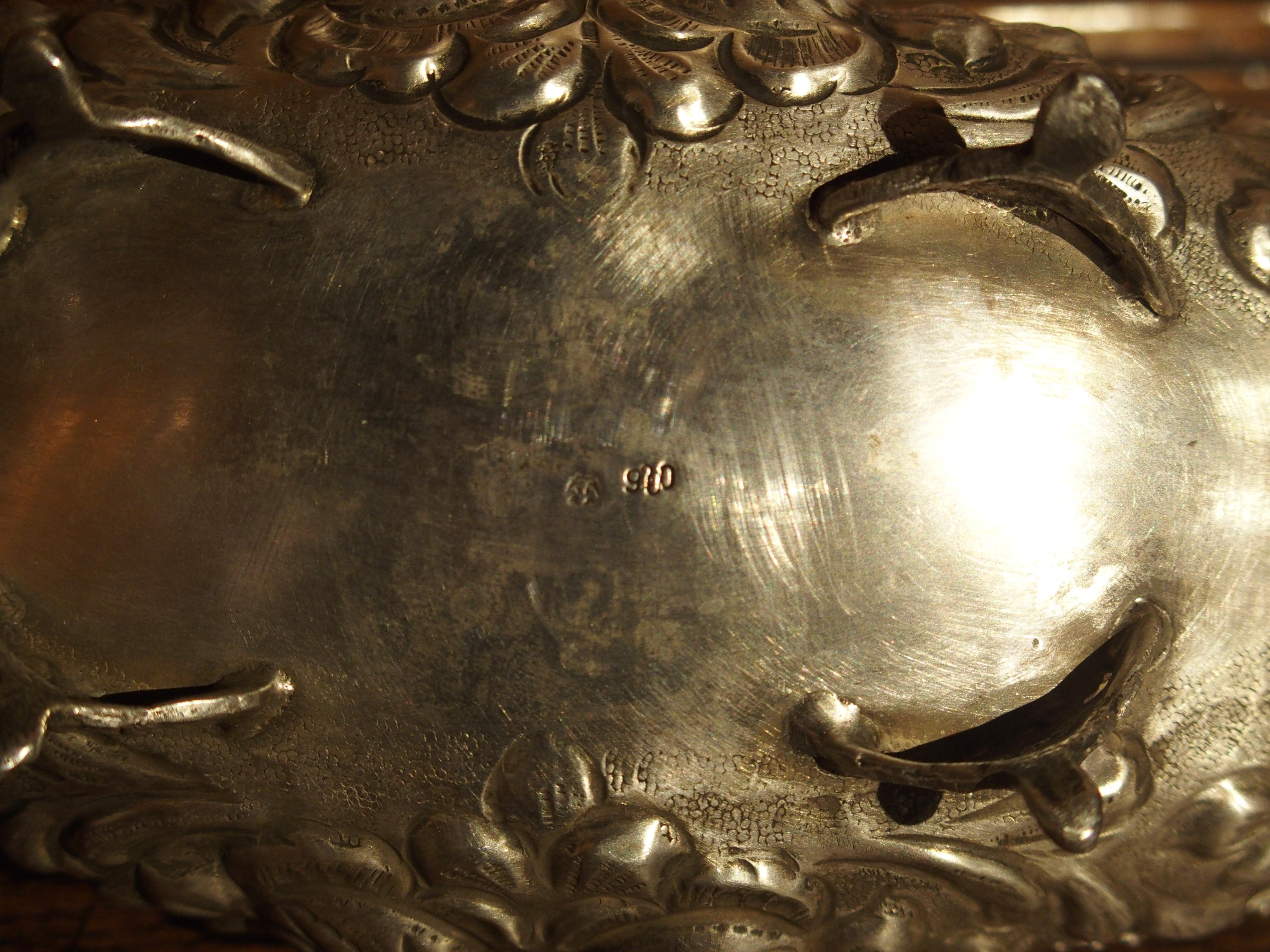 Small Antique Silver Gondola Form Serving Bowl from Germany, circa 1900 6