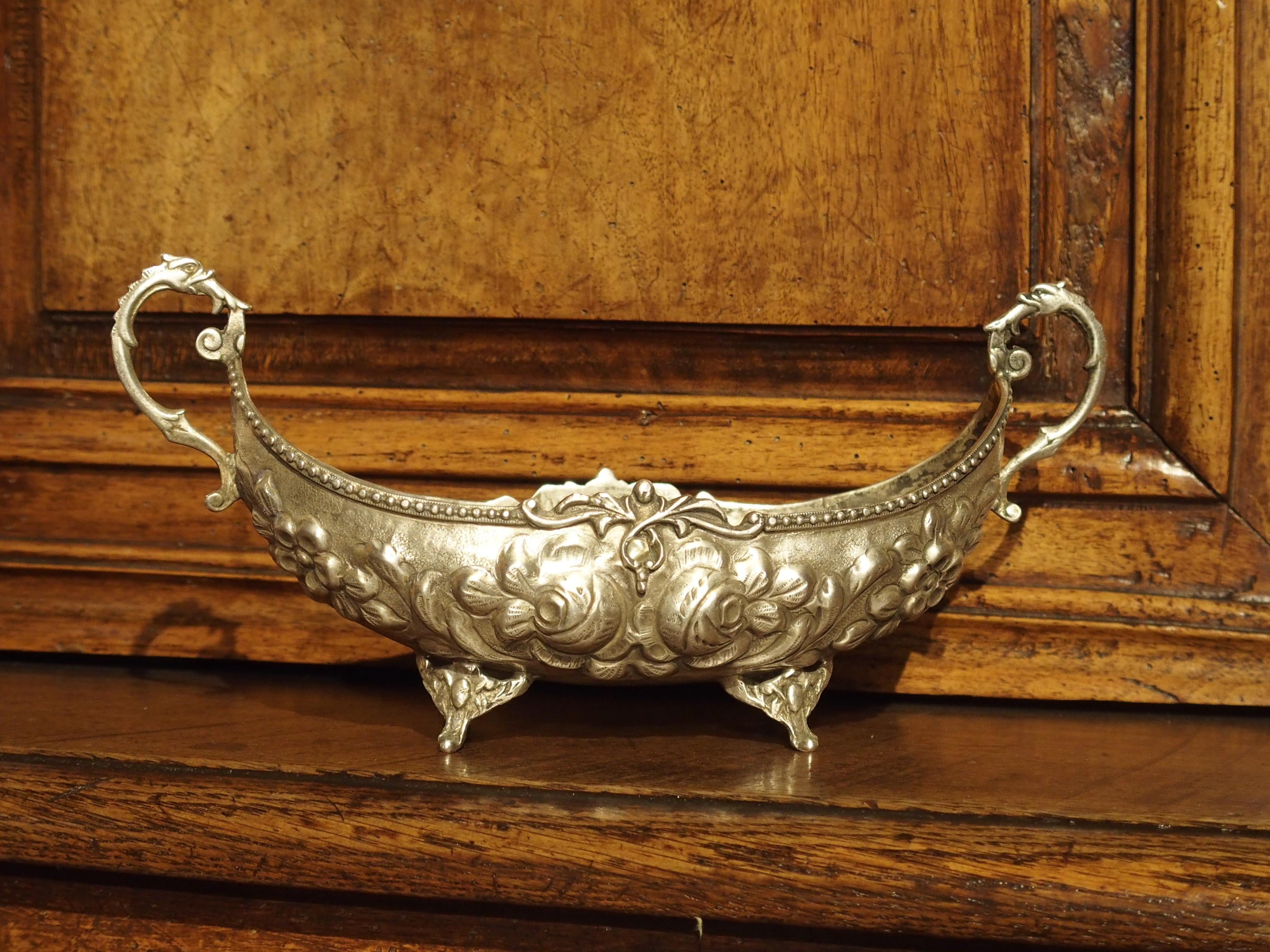 Small Antique Silver Gondola Form Serving Bowl from Germany, circa 1900 8