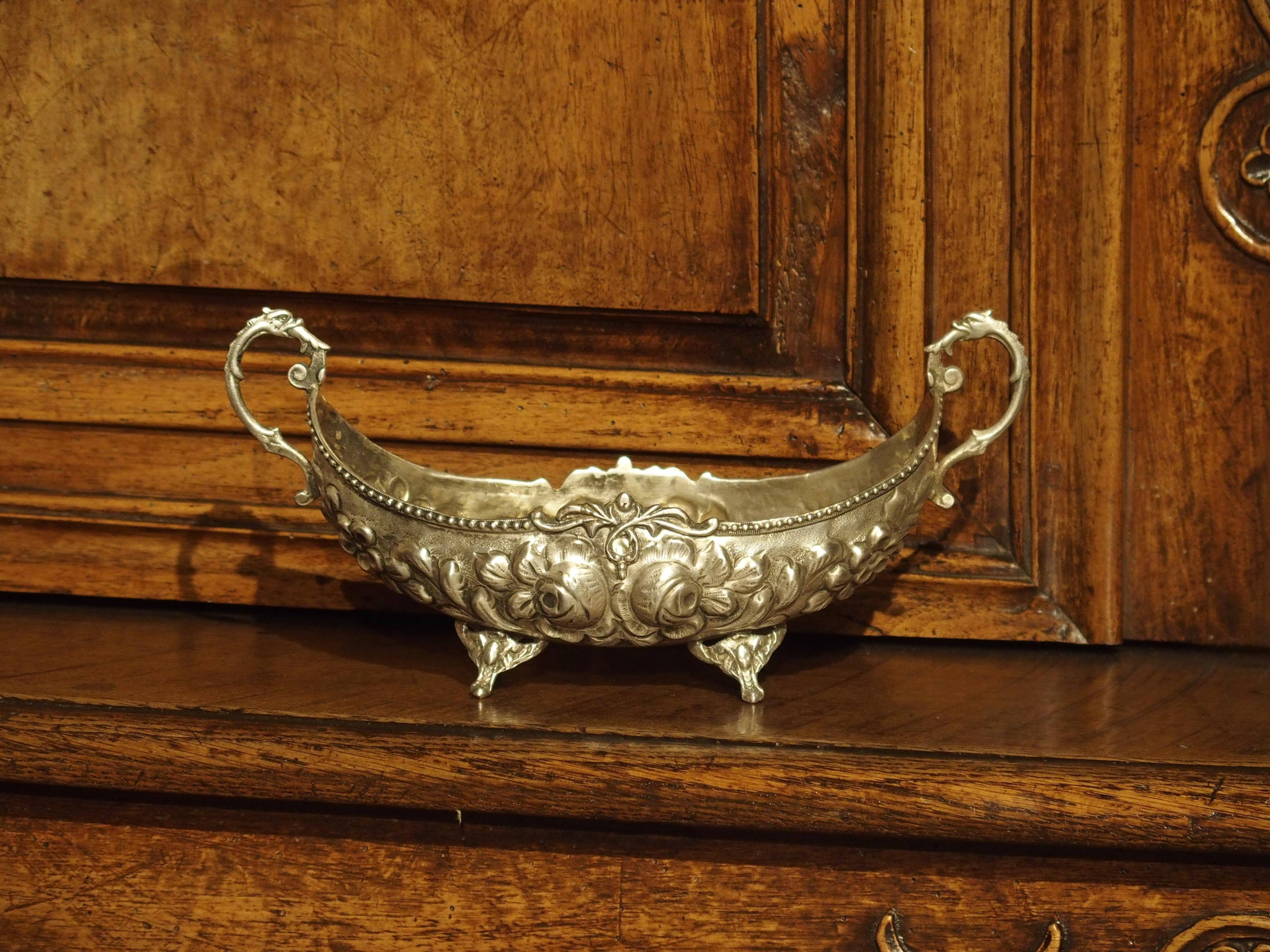 Small Antique Silver Gondola Form Serving Bowl from Germany, circa 1900 1