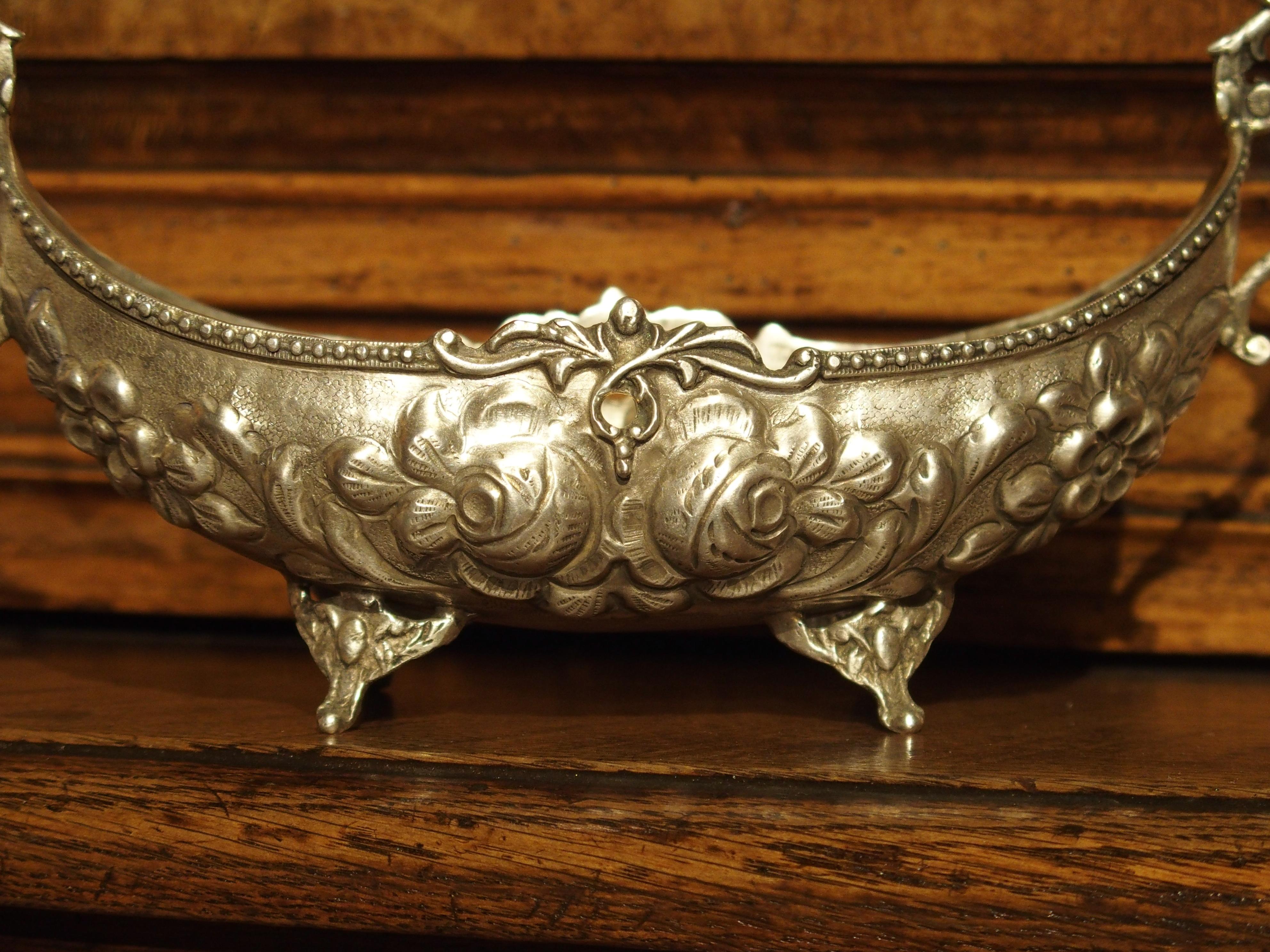Small Antique Silver Gondola Form Serving Bowl from Germany, circa 1900 3