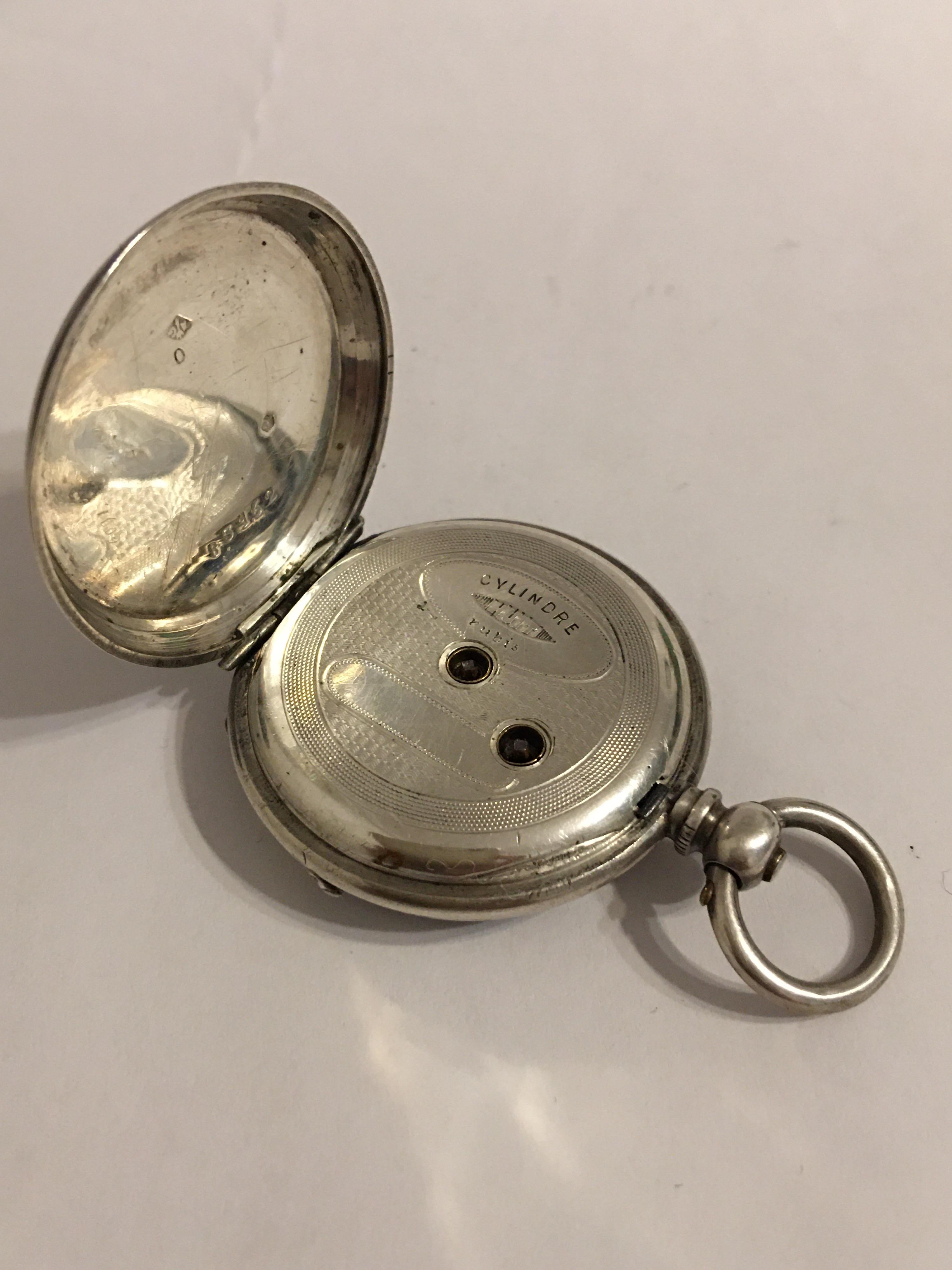 Small Antique Silver Key-Wind Fob / Pocket In Good Condition For Sale In Carlisle, GB