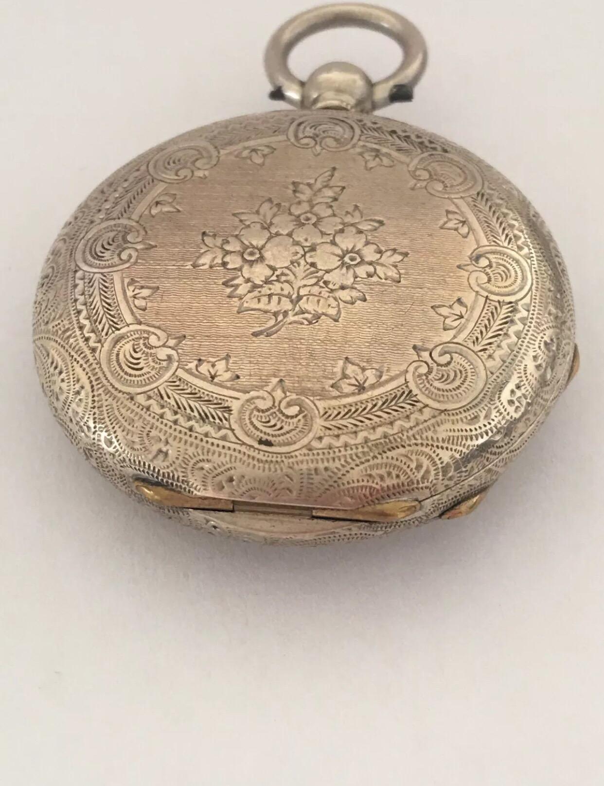Small Antique Silver Key-Wind Pocket Watch Signed A. Bremer, Geneve, circa 1880s For Sale 5