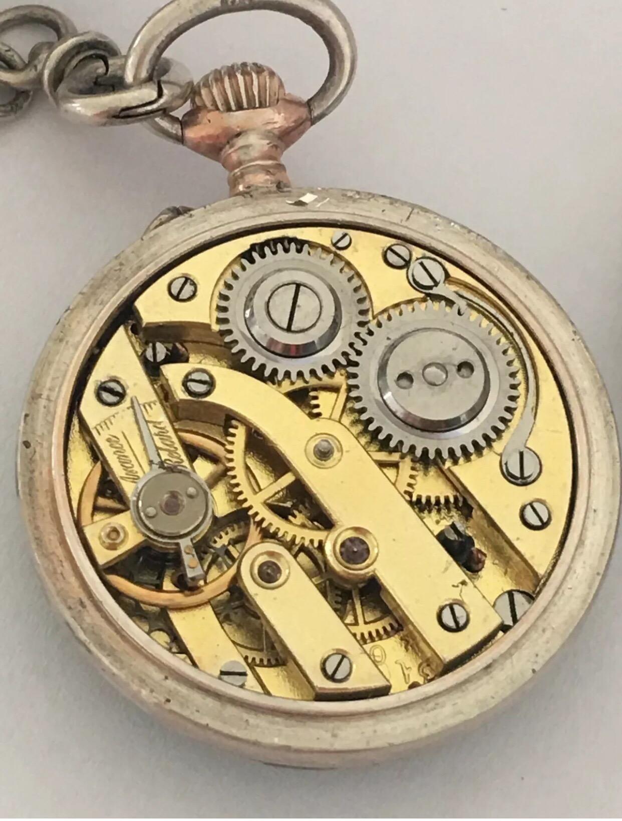 Small Antique Silver Key-Wind Pocket Watch Signed A. Bremer, Geneve, circa 1880s In Good Condition For Sale In Carlisle, GB