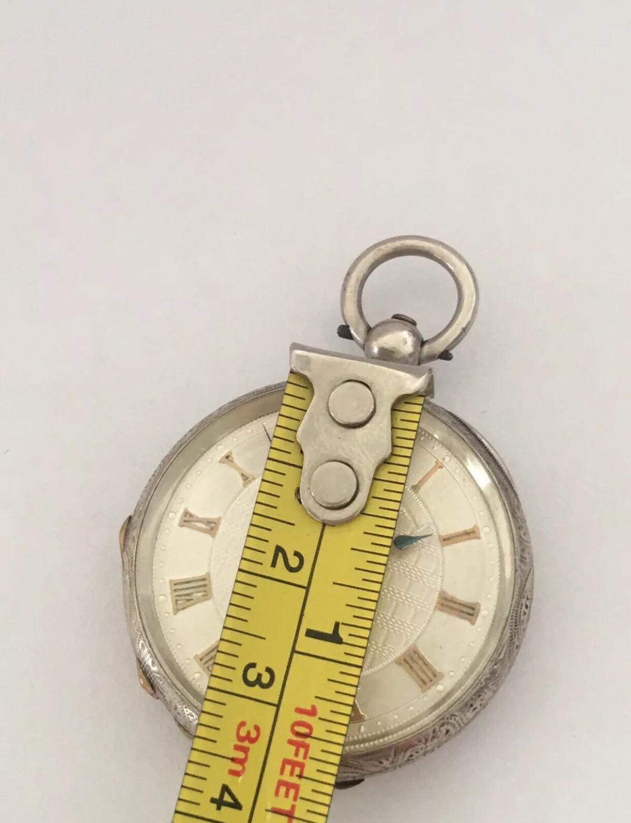 Women's or Men's Small Antique Silver Key-Wind Pocket Watch Signed A. Bremer, Geneve, circa 1880s For Sale