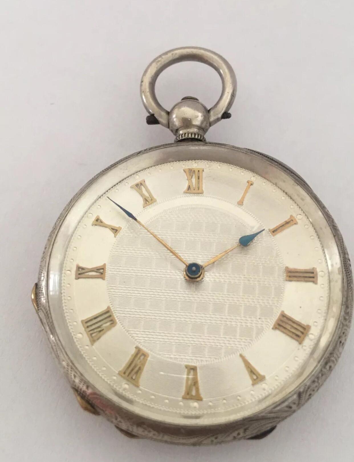 Small Antique Silver Key-Wind Pocket Watch Signed A. Bremer, Geneve, circa 1880s For Sale 2