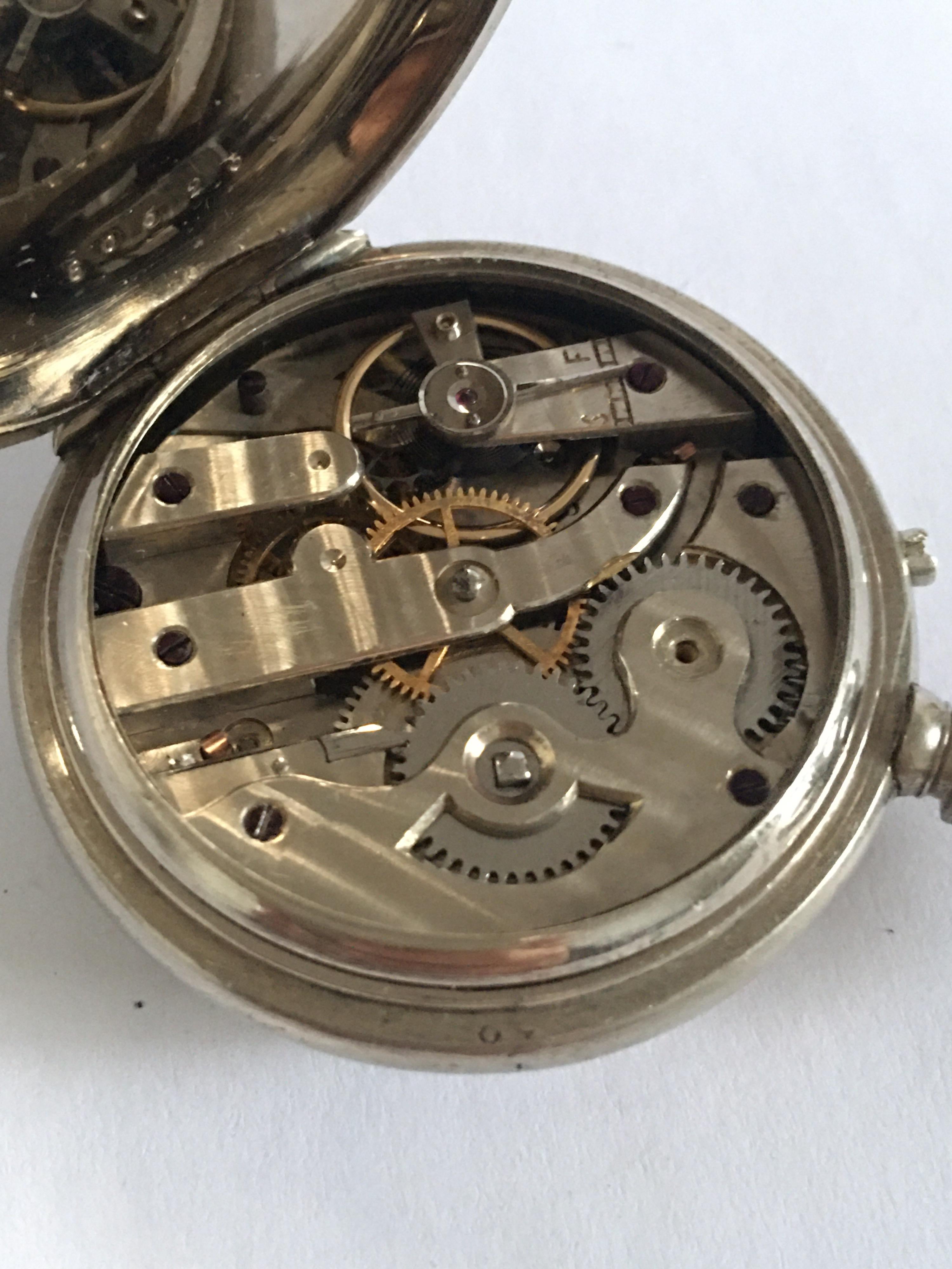 Small Antique Silver Plated Pocket Watch For Sale at 1stDibs small
