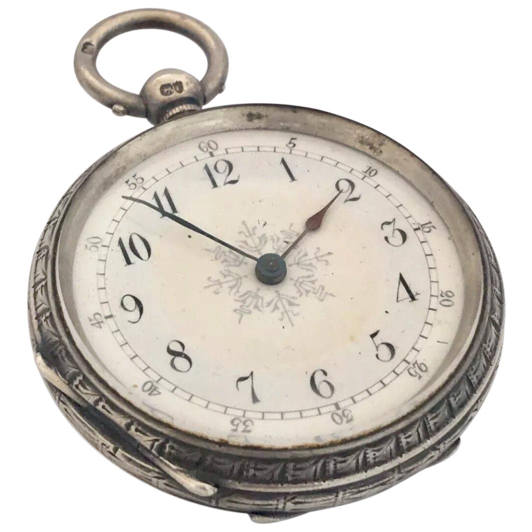 Small Antique Silver Pocket Watch Signed J. Widmer