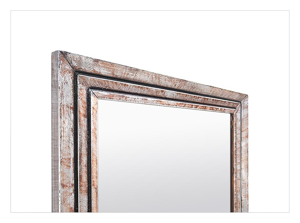 French Small Antique Silverwood Mirror with Sepia Patina, circa 1960 For Sale