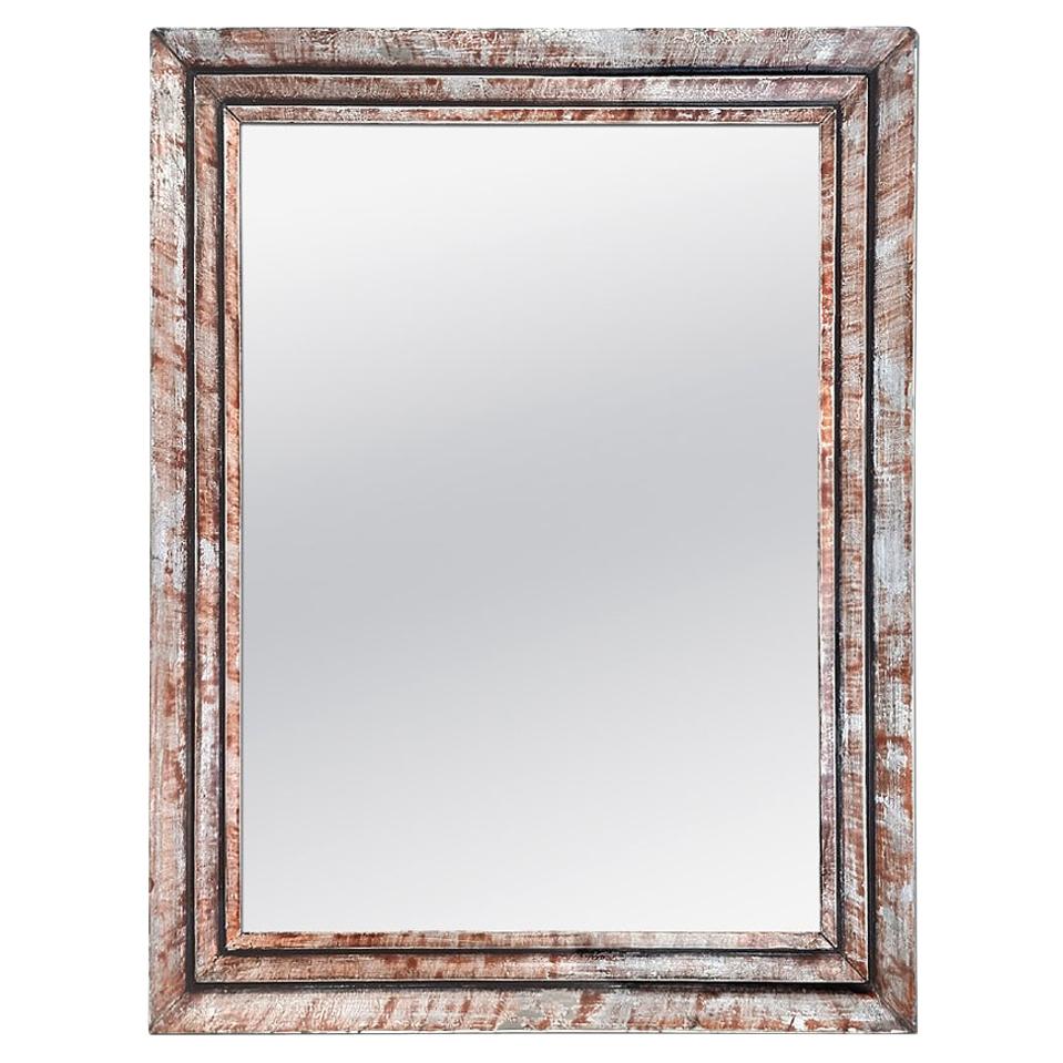 Small Antique Silverwood Mirror with Sepia Patina, circa 1960 For Sale