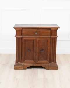 Small Antique Solid Wood Sideboard From The 18th Century, Tuscany