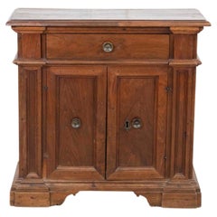 Small Antique Solid Wood Sideboard From The 18th Century, Tuscany