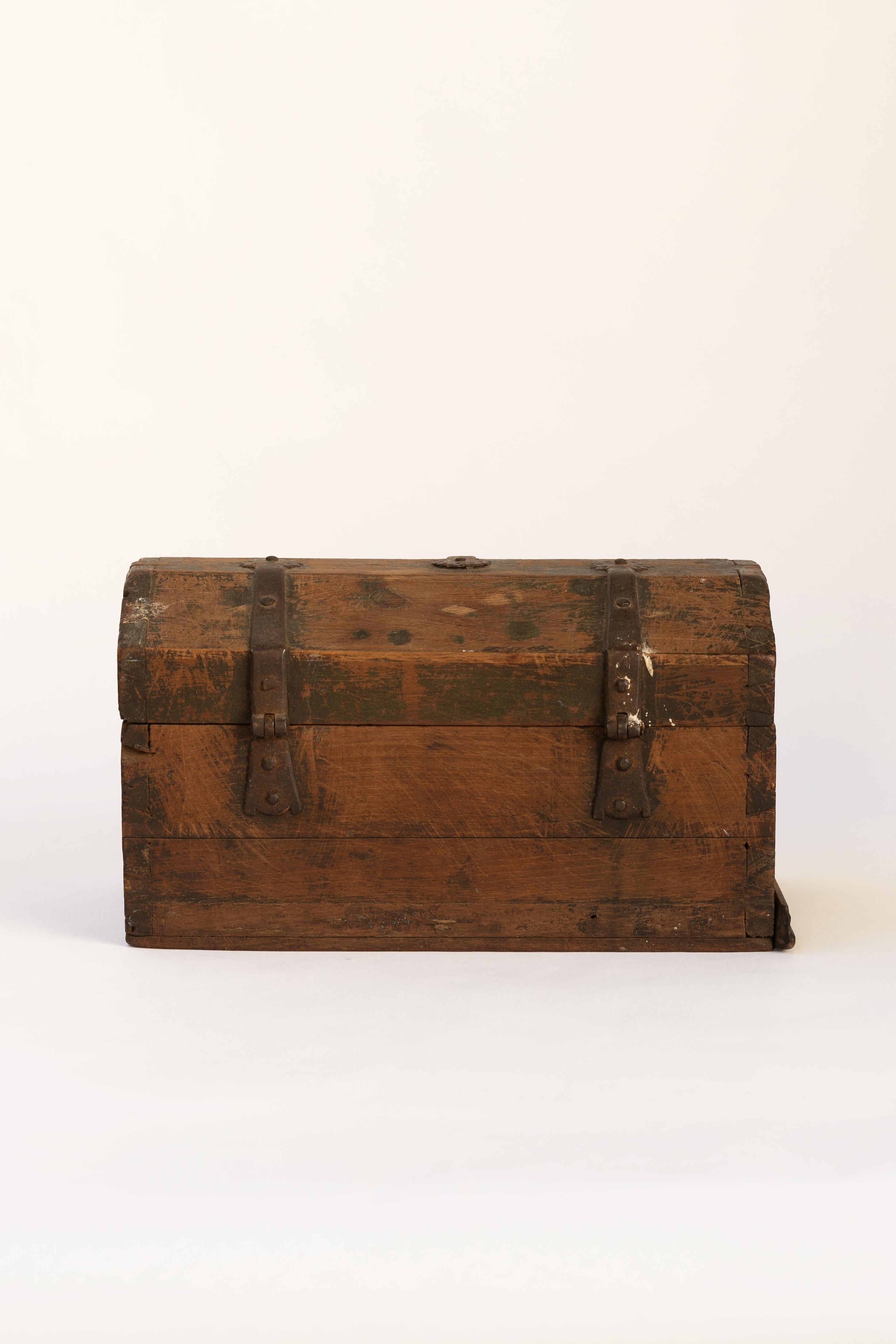 Mexican Small Antique Spanish Colonial Chest, Late 1700’s For Sale