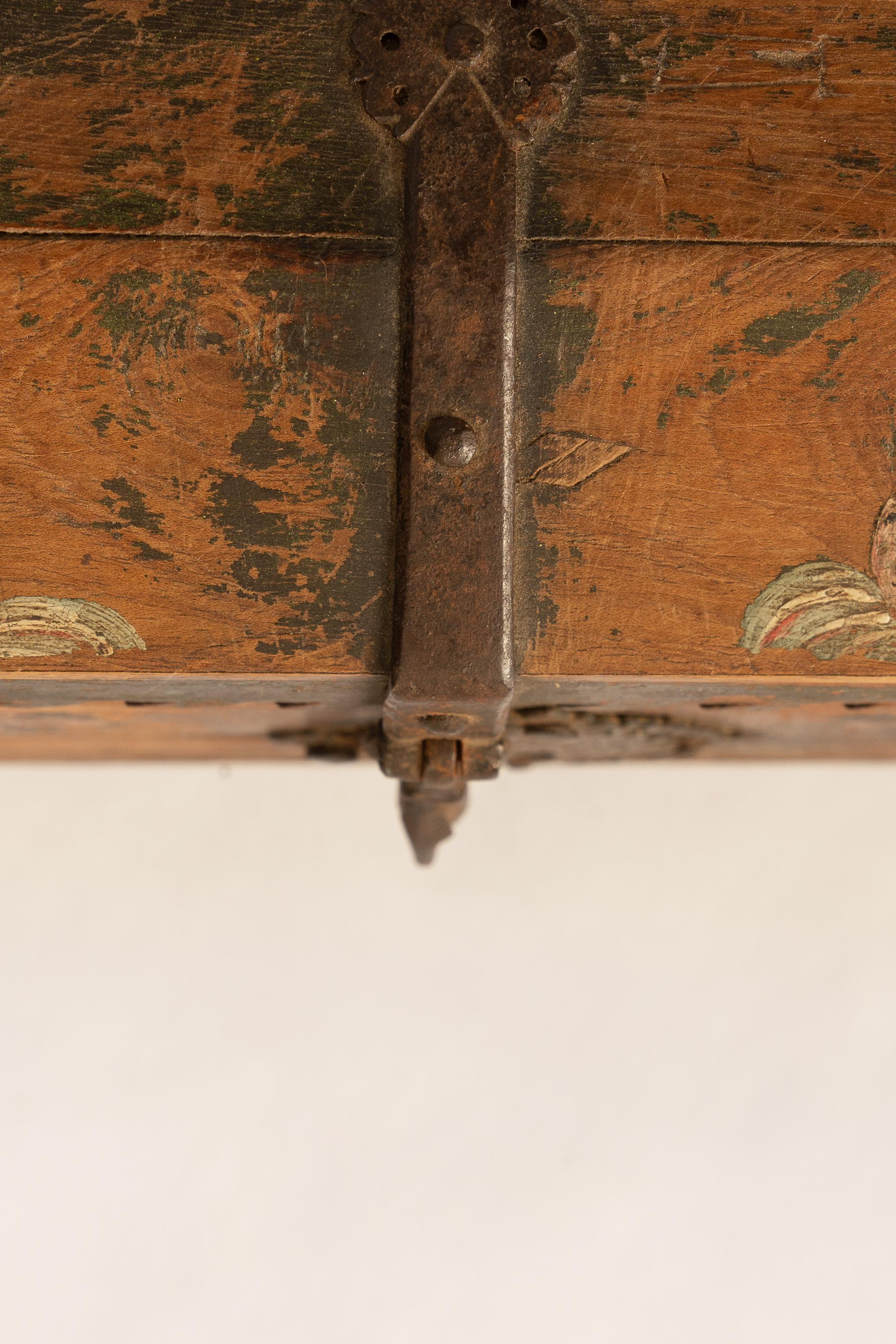18th Century Small Antique Spanish Colonial Chest, Late 1700’s For Sale