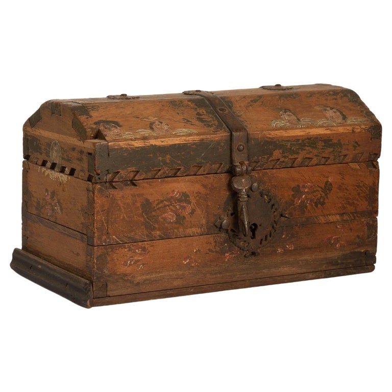 Small Antique Spanish Colonial Chest, Late 1700's For Sale at 1stDibs