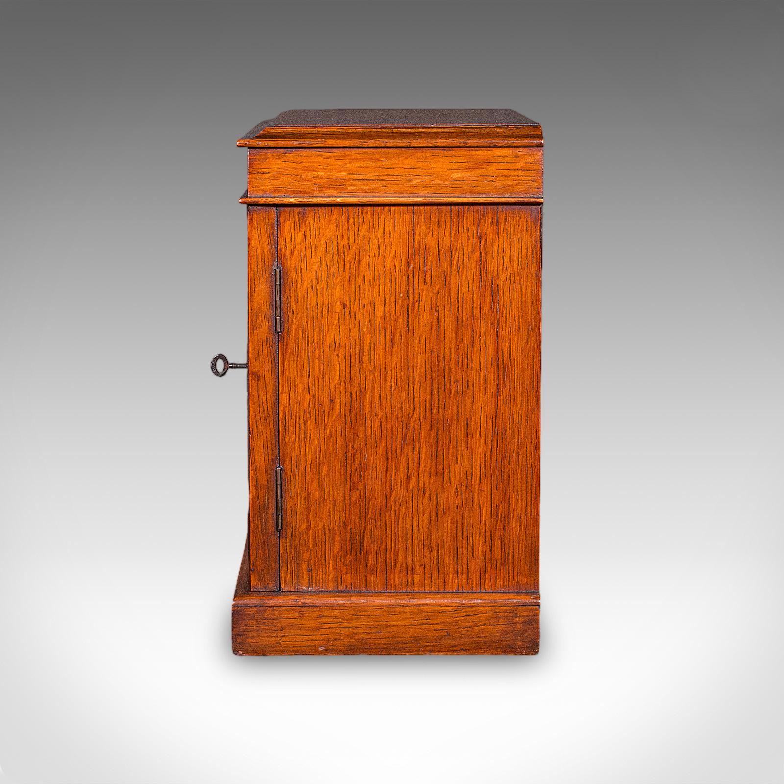 Ottone Piccola valigetta per campioni antichi, inglese, Oak, mobile da collezione, vittoriano, 1880 in vendita