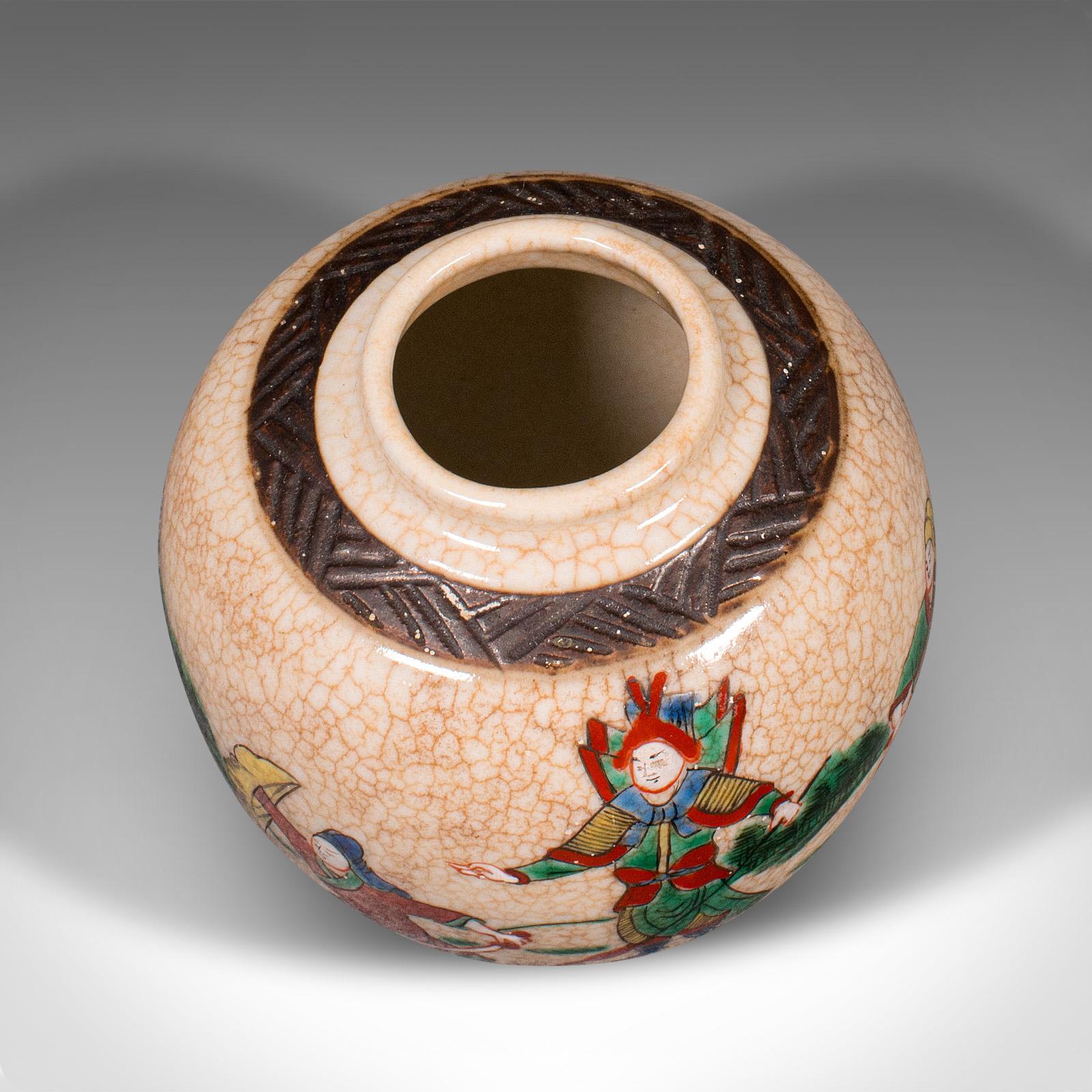 Small Antique Spice Jar, Japanese, Ceramic, Decorative Pot, Victorian, C.1900 For Sale 3