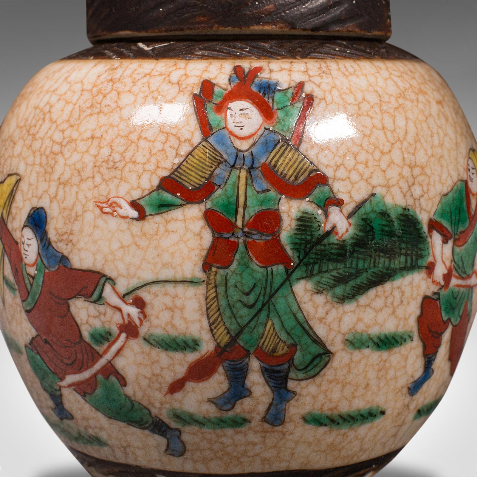 Small Antique Spice Jar, Japanese, Ceramic, Decorative Pot, Victorian, C.1900 For Sale 4