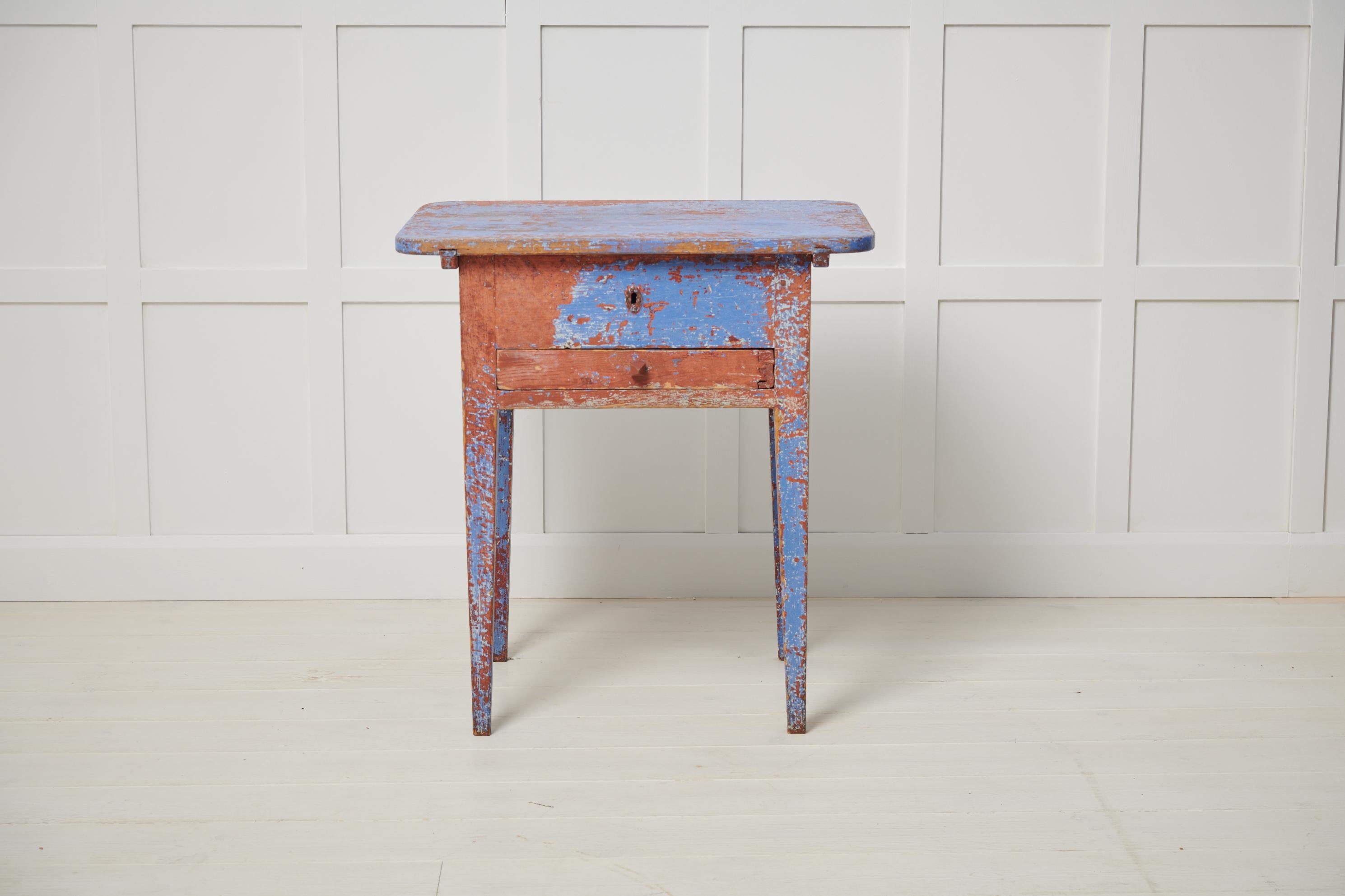 Small Antique Swedish Charming Folk Art Table For Sale at 1stDibs