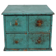Small Antique Swedish Chest of Drawers/Filing Cabinet Great Green Patina 1880s