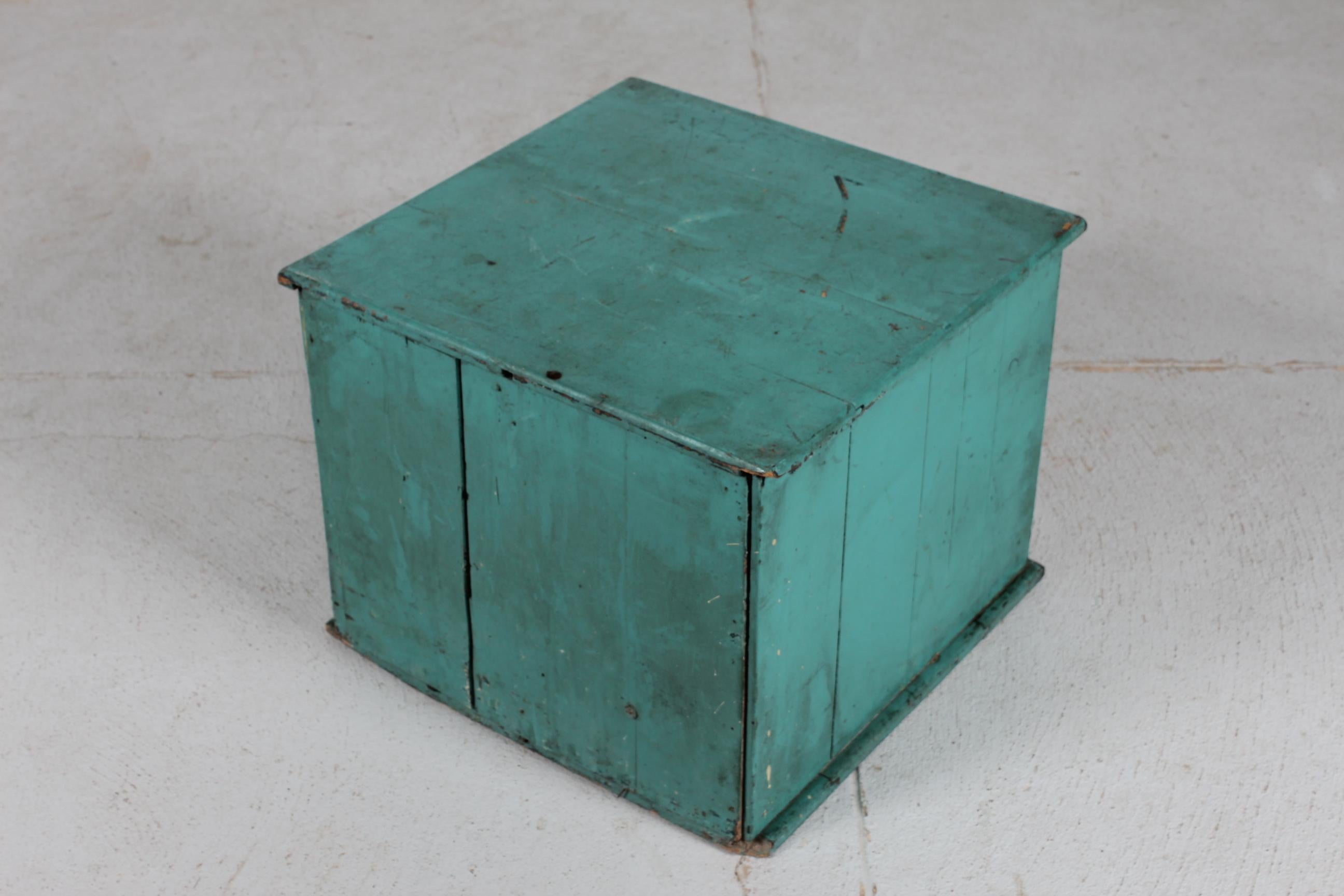 19th Century Small Antique Swedish Chest of Drawers/Filing Cabinet Great Green Patina 1880s