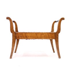 Small Antique Swedish Foot Stool, Salesman's Sample Model, Mid-19th Century