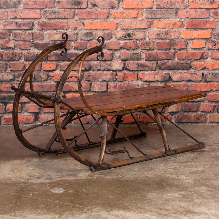 antique sled coffee table
