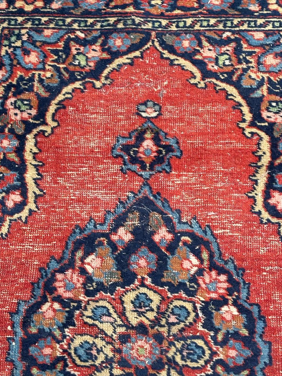 Wool Small antique tabriz rug For Sale