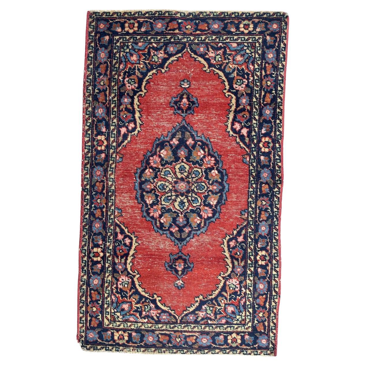 Small antique tabriz rug For Sale