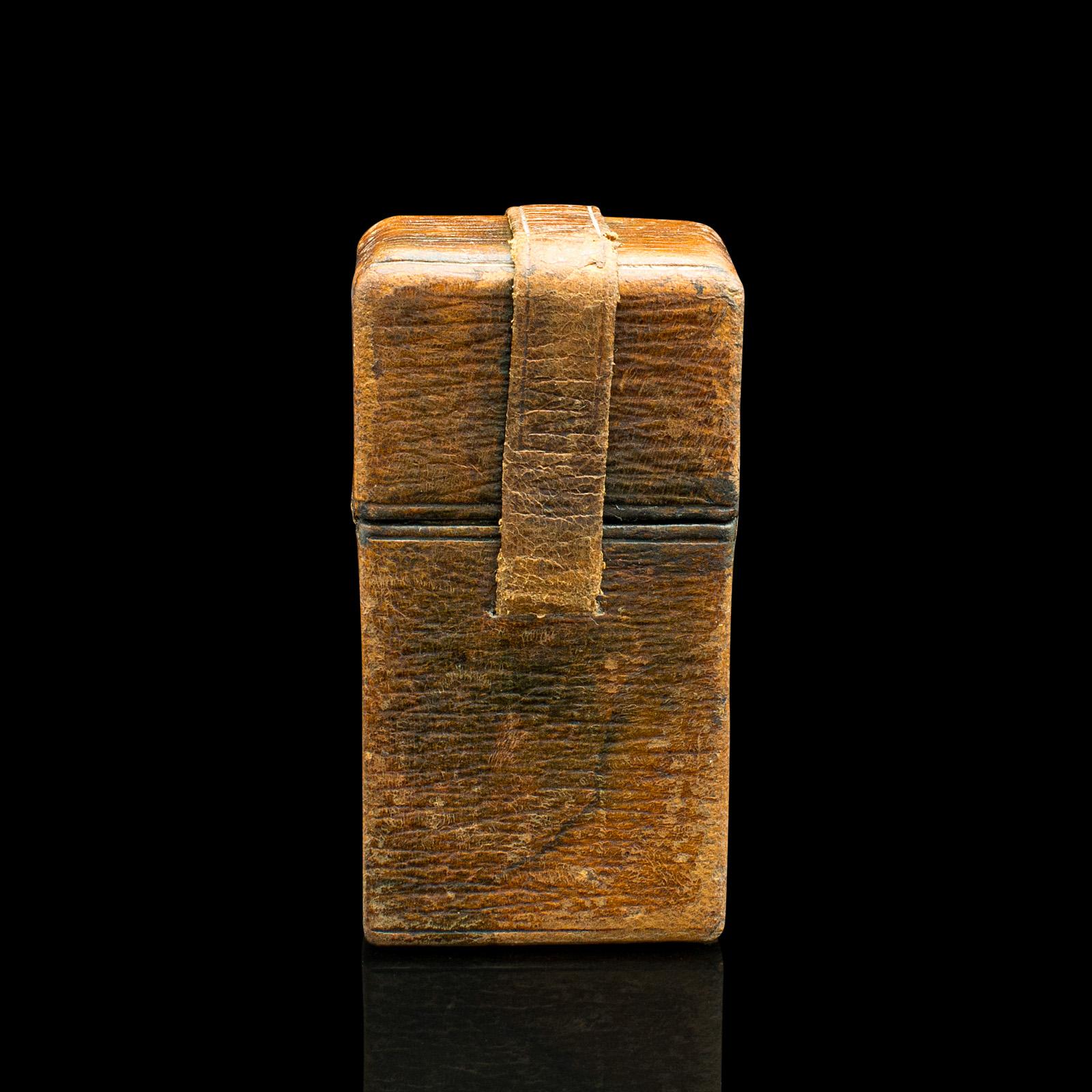 Antikes Reise-Parfümgehäuse für Reisende, englisch, Leder, nach Asprey, viktorianisch (Britisch) im Angebot