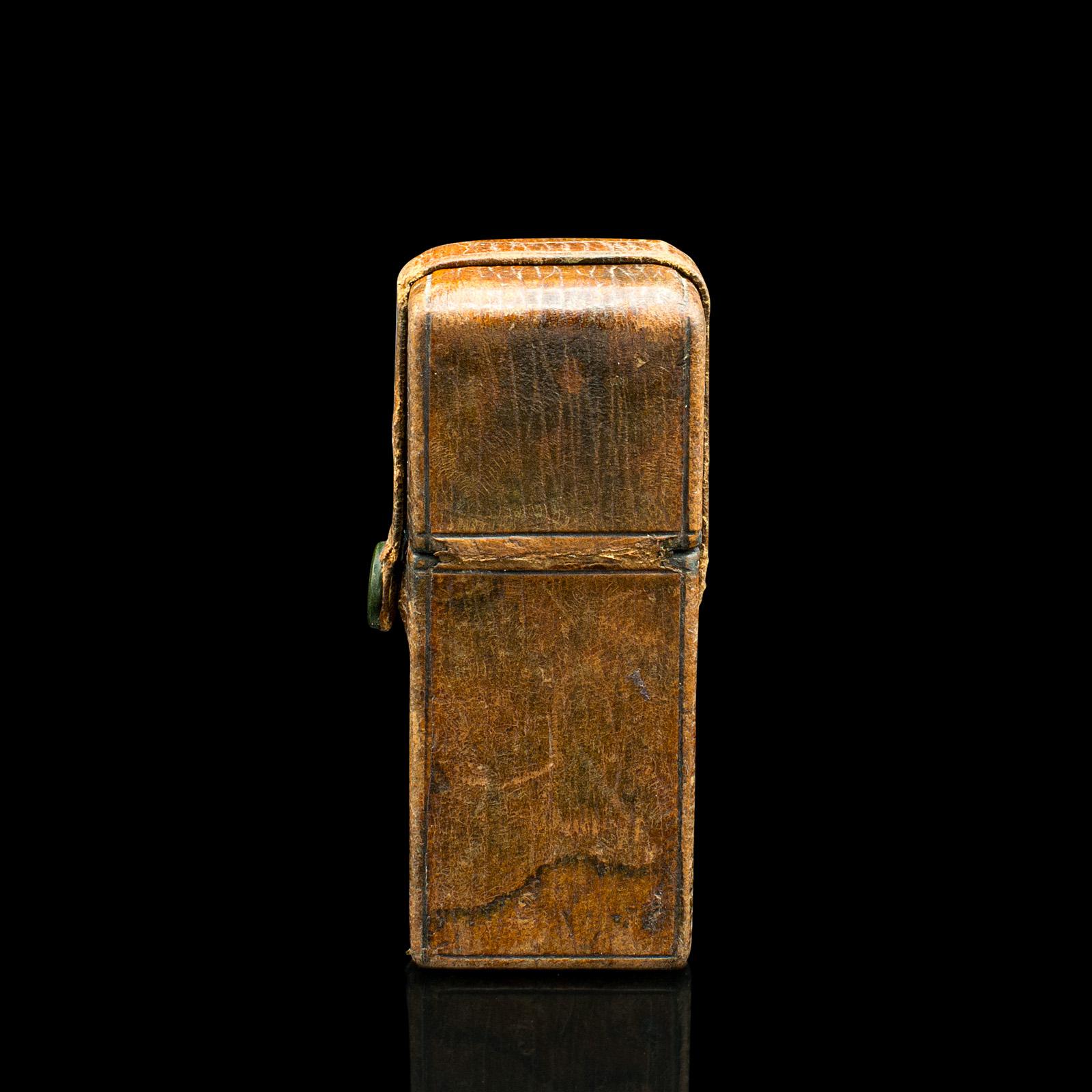 19th Century Small Antique Travelling Perfume Case, English, Leather, After Asprey, Victorian For Sale