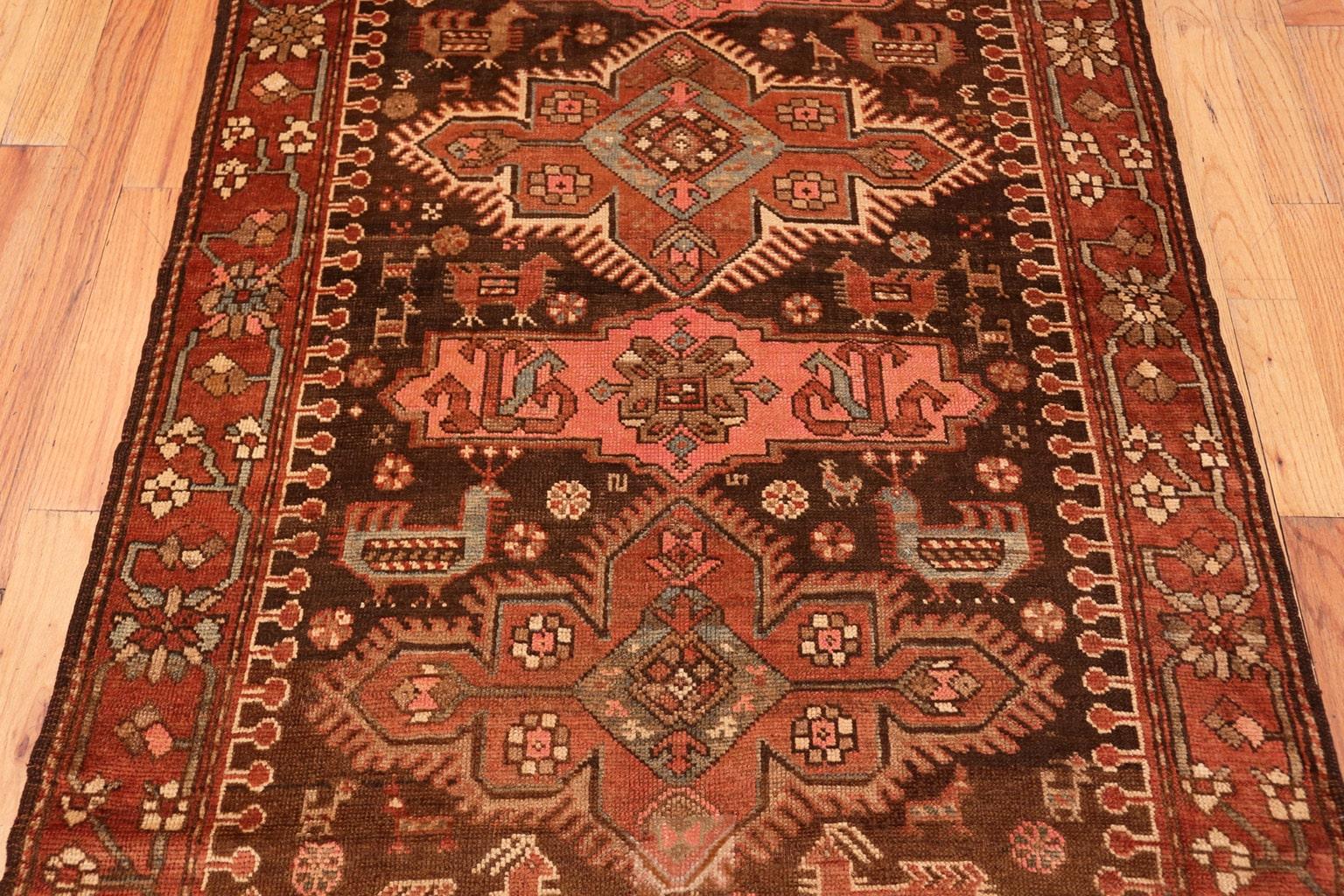 20th Century Small Antique Tribal Caucasian Kazak Rug. Size: 4 ft x 8 ft