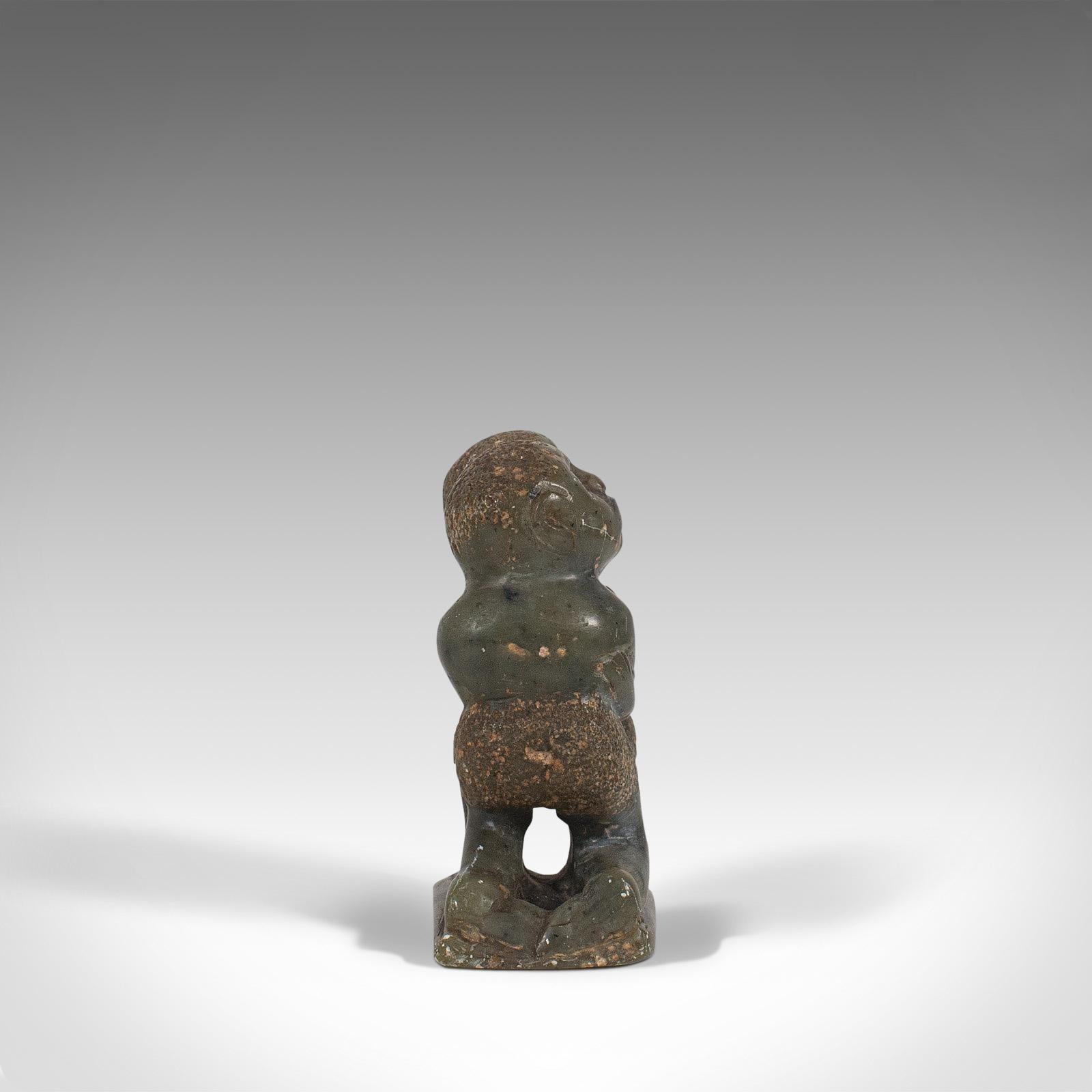 Small Antique Tribal Figure Polynesian Decorative, Soapstone, Statue, circa 1900 In Good Condition For Sale In Hele, Devon, GB