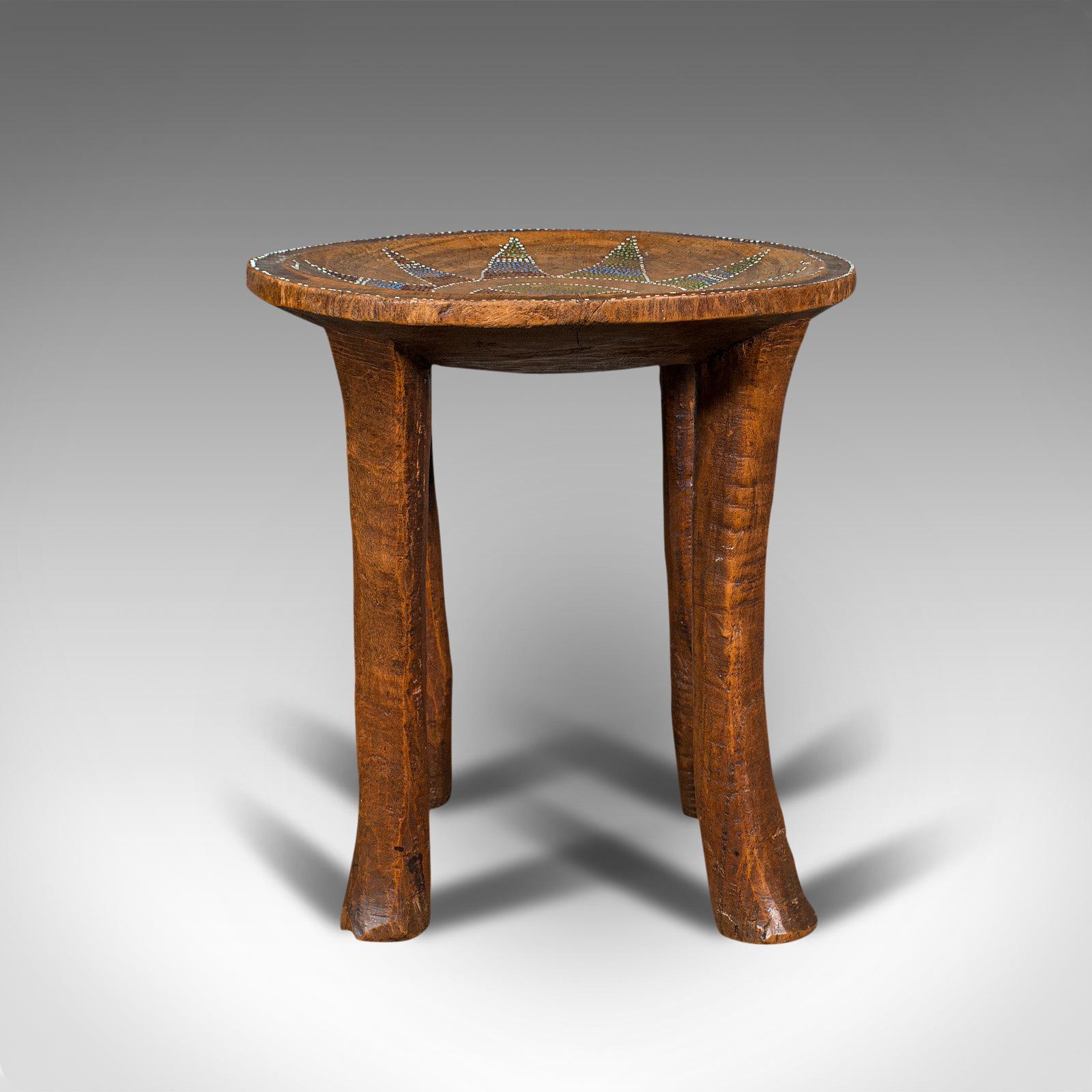 Small Antique Tribal Side Table, Australian, Lamp, Stool, Late Victorian, C.1900 In Good Condition In Hele, Devon, GB