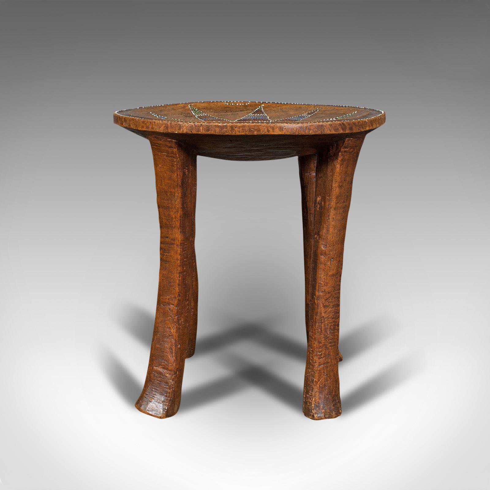 19th Century Small Antique Tribal Side Table, Australian, Lamp, Stool, Late Victorian, C.1900