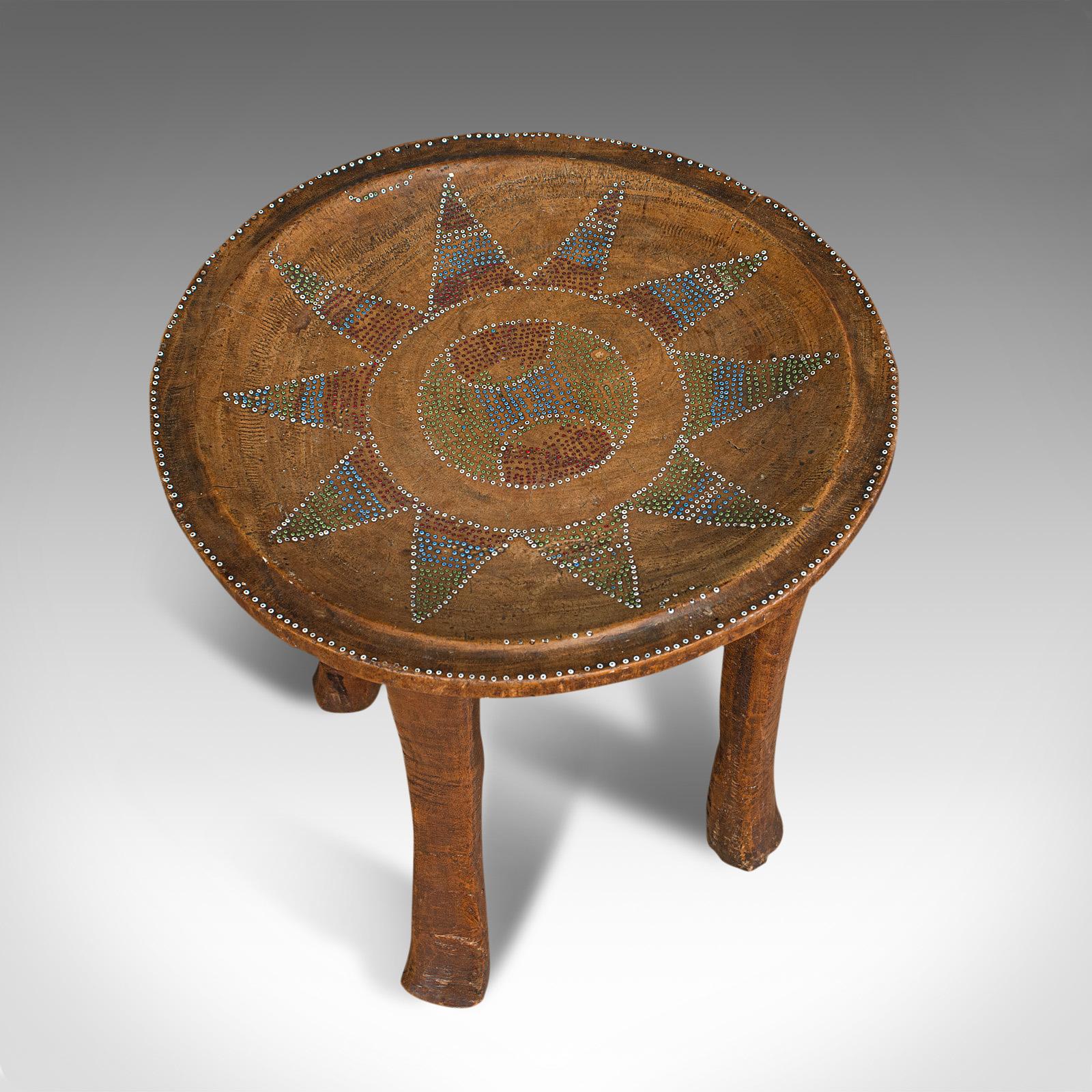 Fruitwood Small Antique Tribal Side Table, Australian, Lamp, Stool, Late Victorian, C.1900