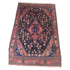 Antique Hand-Knotted Turkish Rug, Wool Floral Design, 1940