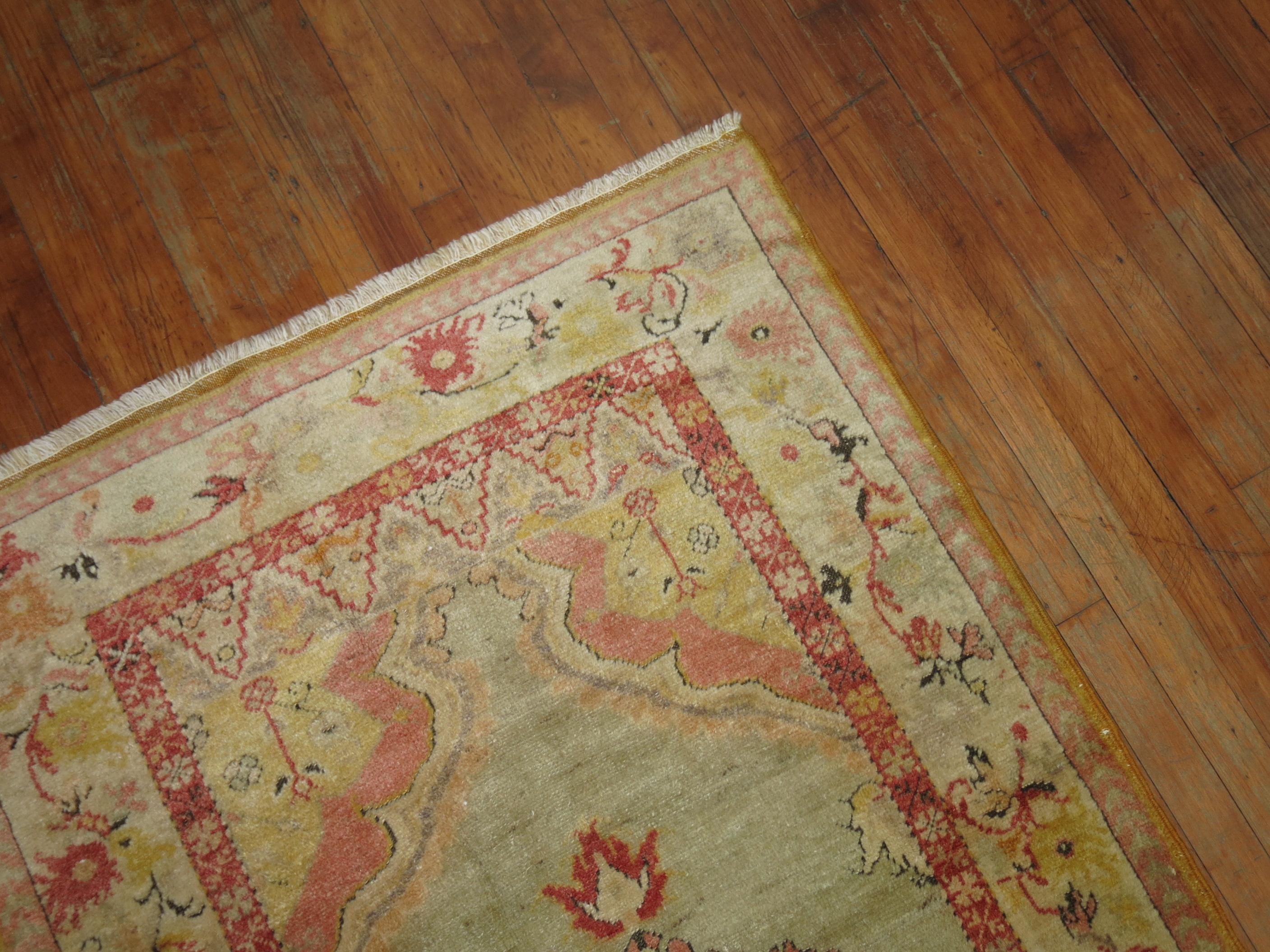 20th Century Small Antique Turkish Oushak Runner