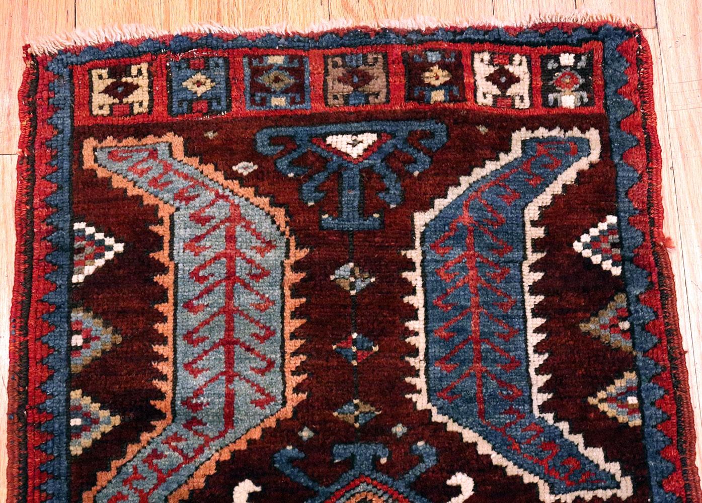 Small Antique Turkish Yastic Rug. Size: 2 ft 1 in x 3 ft 3 in (0.63 m x 0.99 m) 3