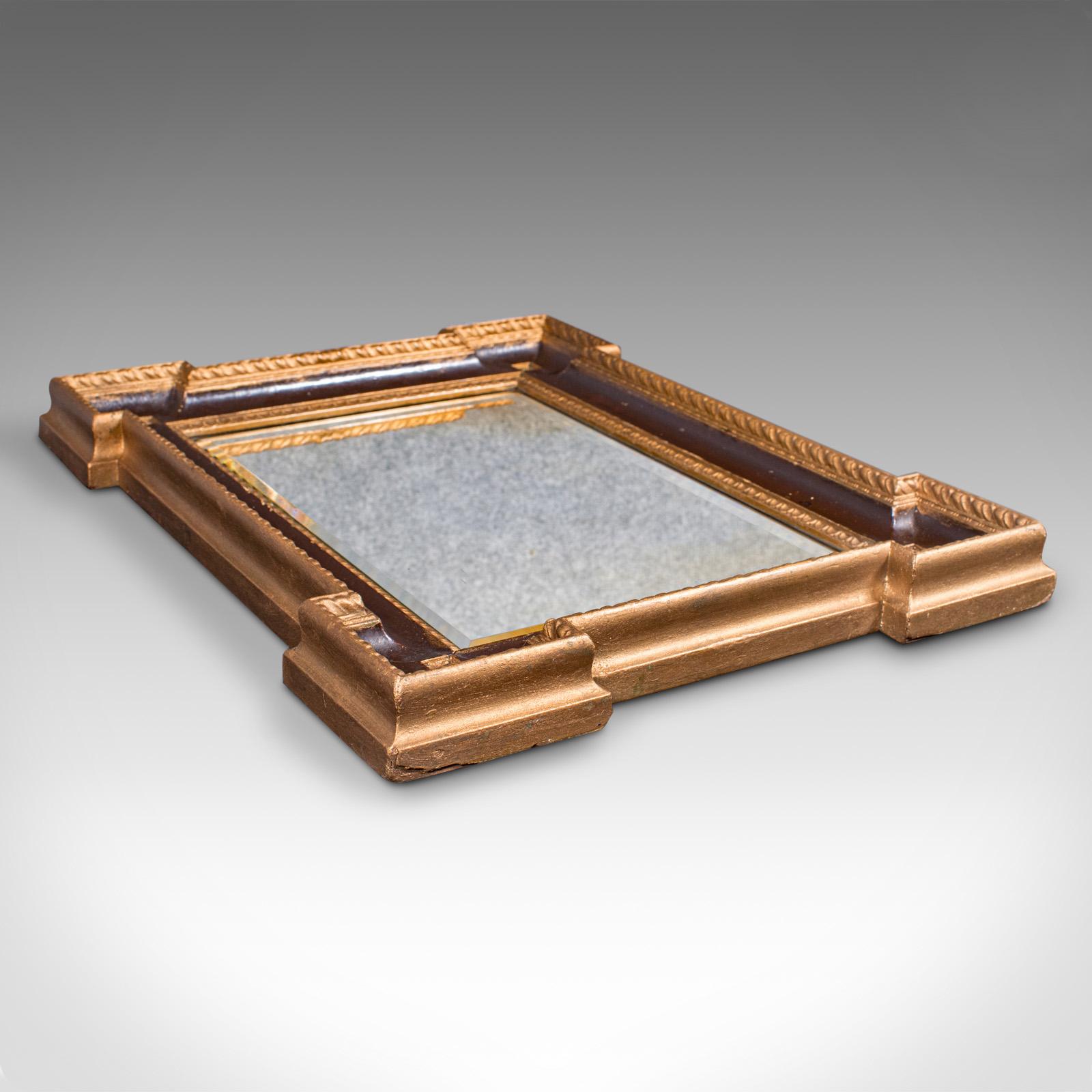Small Antique Vanity Mirror, English, Gilt Gesso, Hall, Neoclassical, Victorian For Sale 1