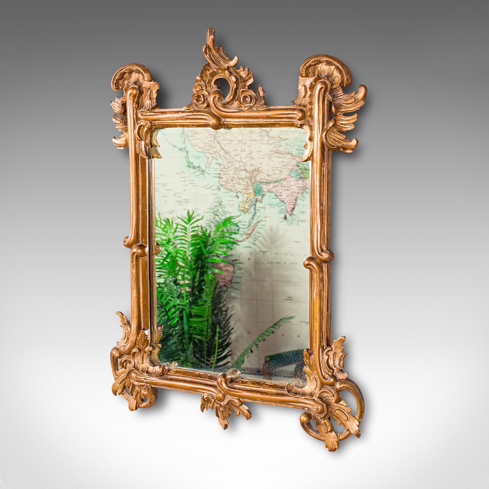 Small Antique Vanity Mirror, Italian, Giltwood, Dressing, Victorian, Circa 1890 In Good Condition In Hele, Devon, GB